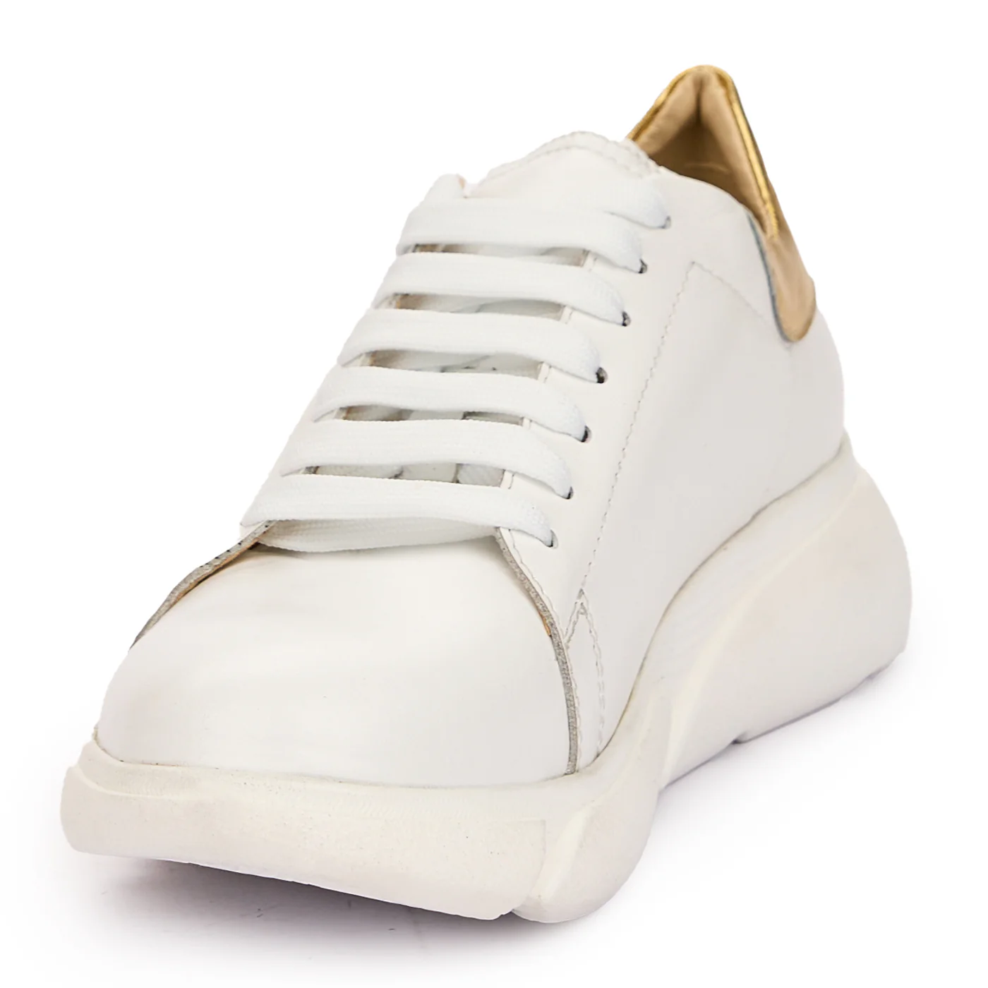 Pantofi Casual Albi Dama din Piele Naturala cu Siret 10049 - Image 4