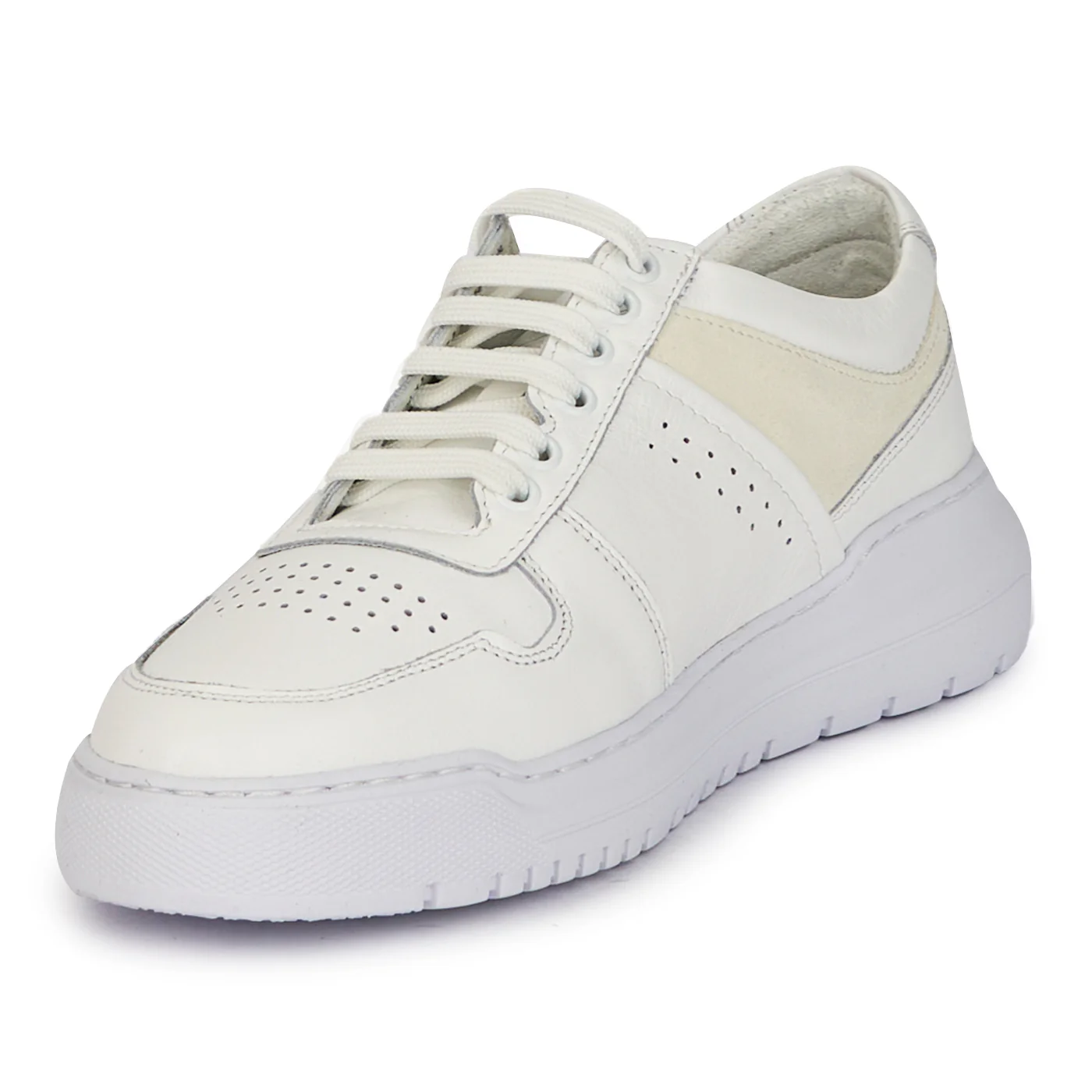 Pantofi casual barbati din piele naturala alba 7886 - Image 3