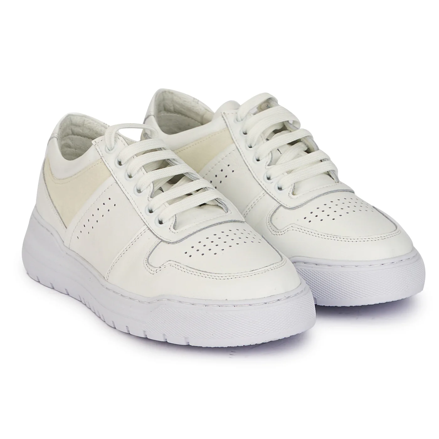 Pantofi casual barbati din piele naturala alba 7886 - Image 4