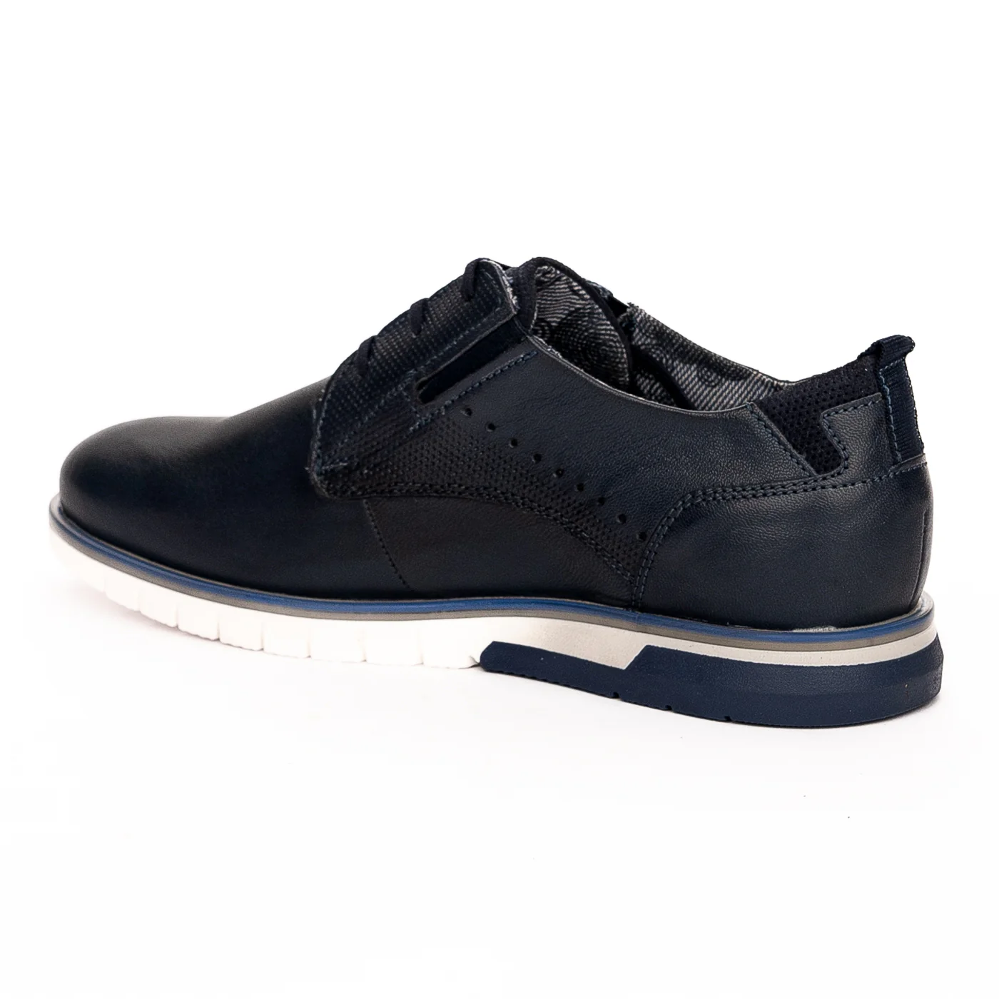 Pantofi casual barbati din piele naturala bleumarin 7477 - Image 2