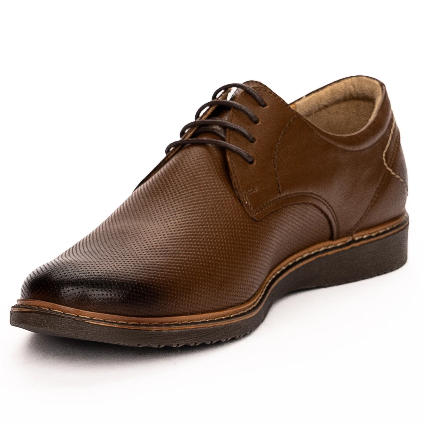 Pantofi casual barbati din piele naturala maro 7483 - Image 3