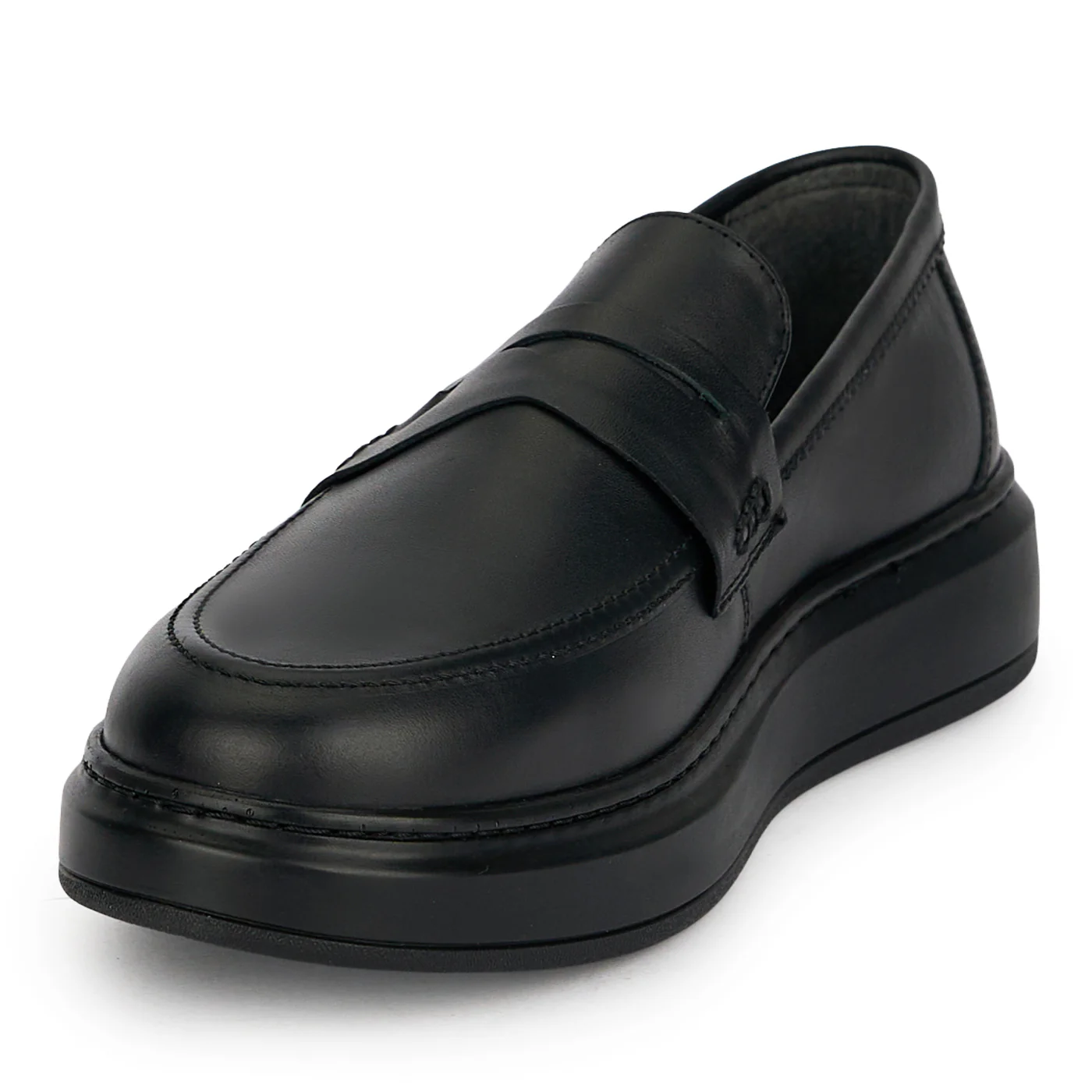Pantofi casual barbati din piele naturala neagra 20097 - Image 3