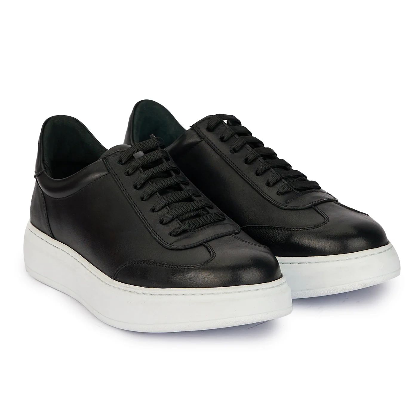 Pantofi casual barbati din piele naturala neagra 7855 - Image 4