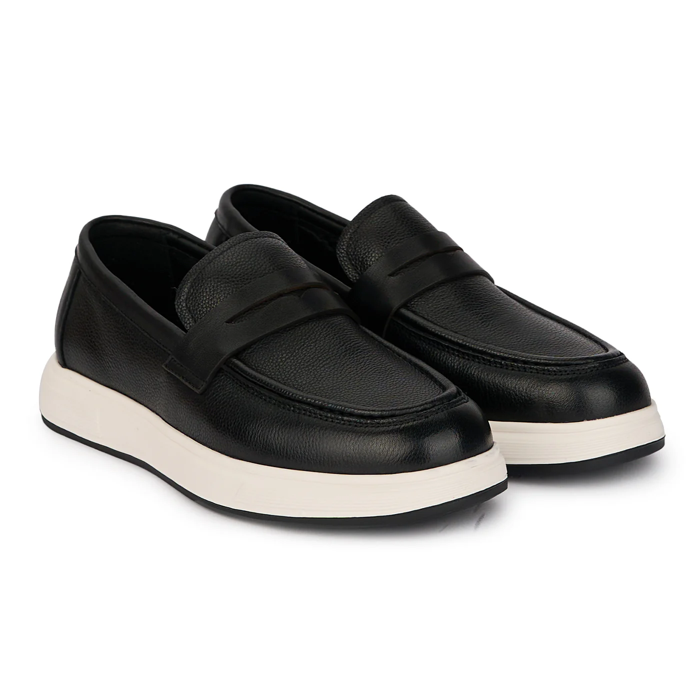 Pantofi casual barbati din piele naturala neagra 7858 - Image 4