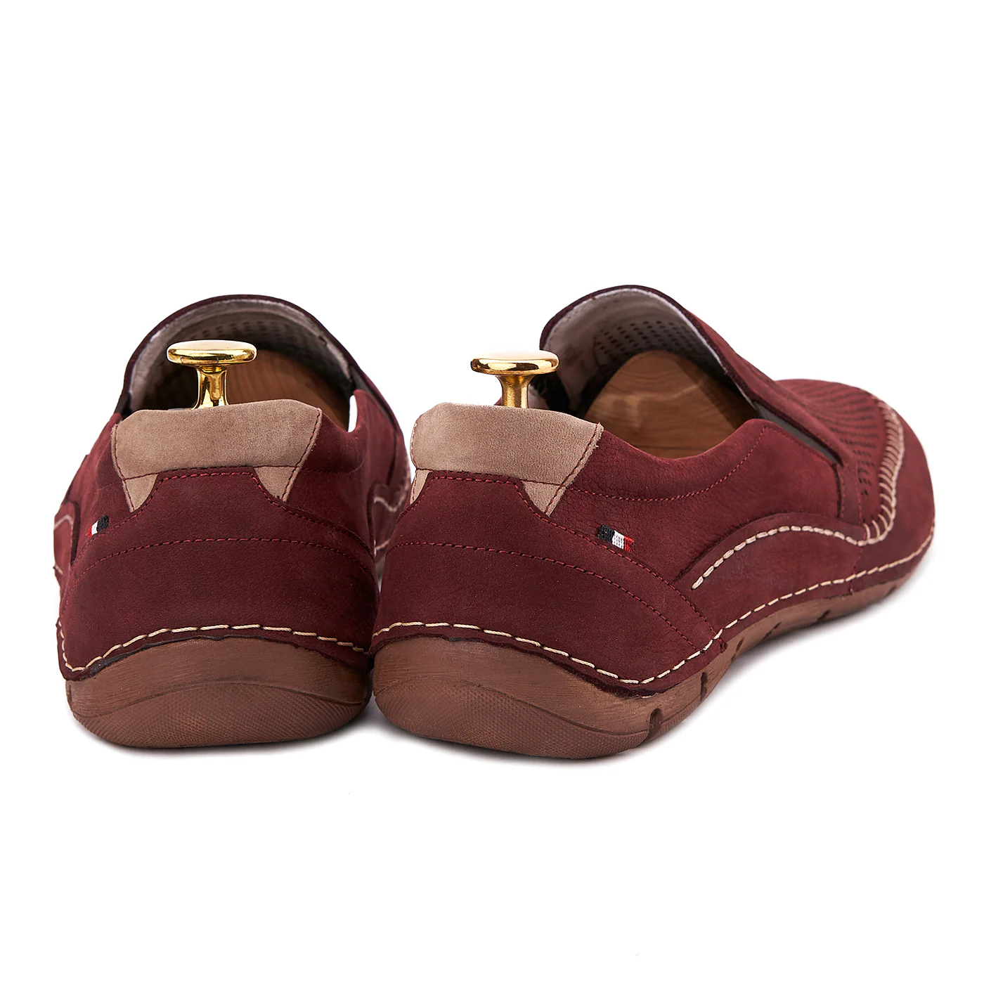 Pantofi Casual Barbati Piele Intoarsa Grena 0112 - Image 2