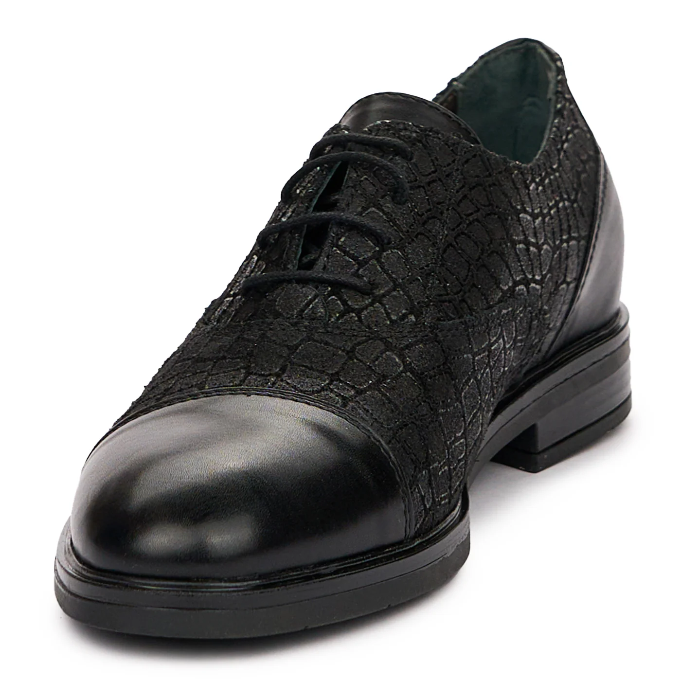 Pantofi Casual Dama cu Toc 2.5 Cm, Negri din Piele Naturala 10112 - Image 4