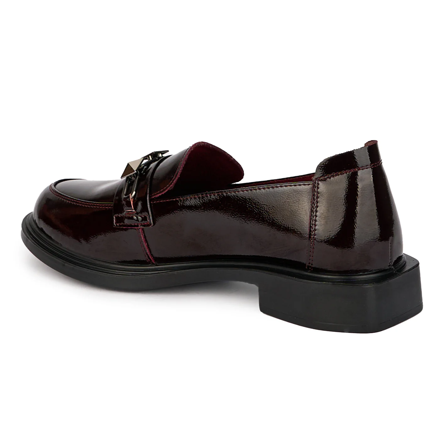 Pantofi casual dama din piele naturala visinie 17998 - Image 2