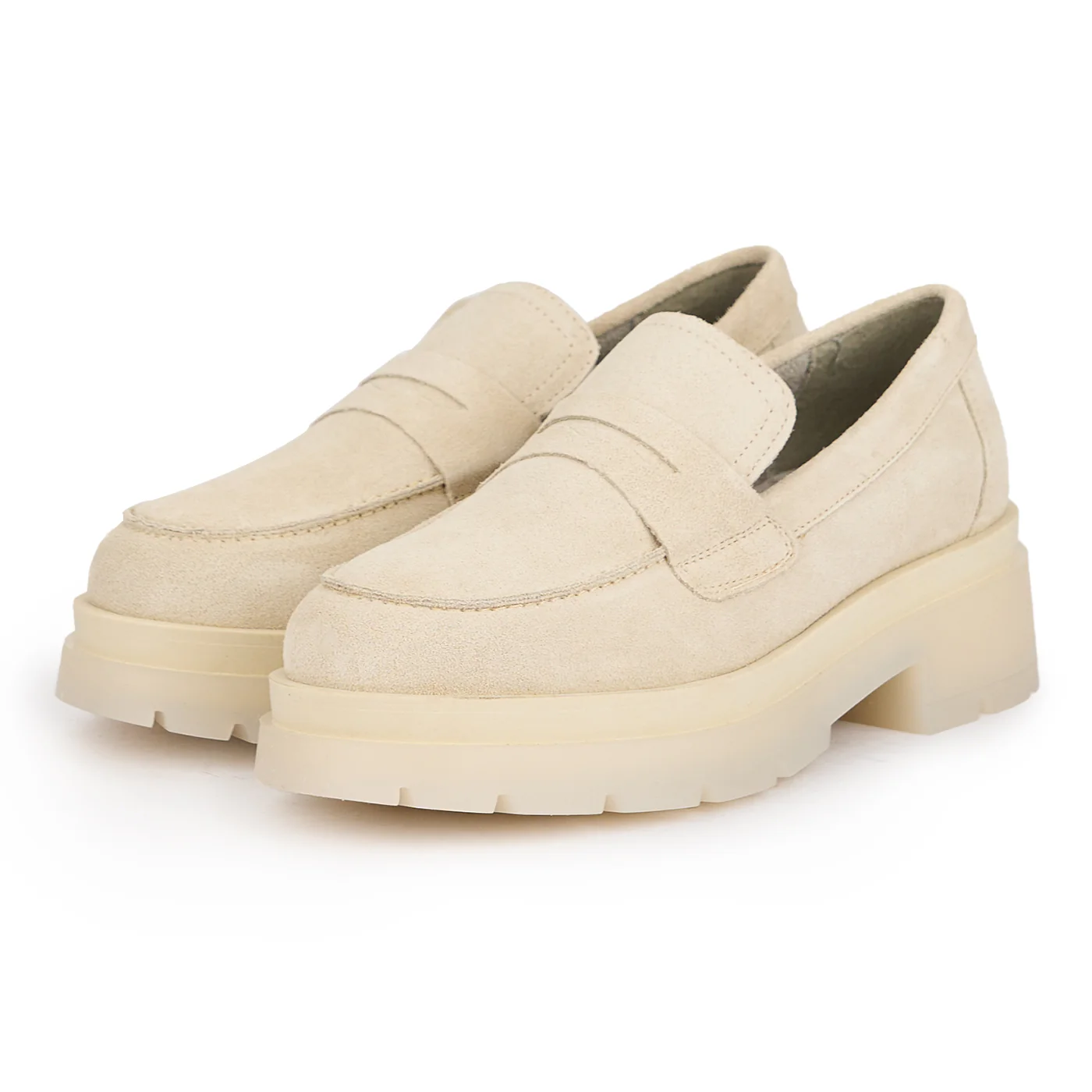 Pantofi casual dama din piele naturala alb-murdar 16163 - Image 3