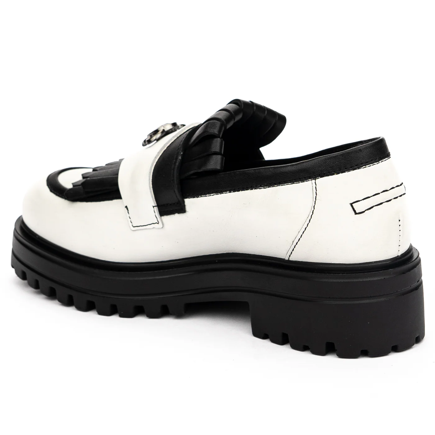 Pantofi casual dama din piele naturala alba 13125 - Image 2