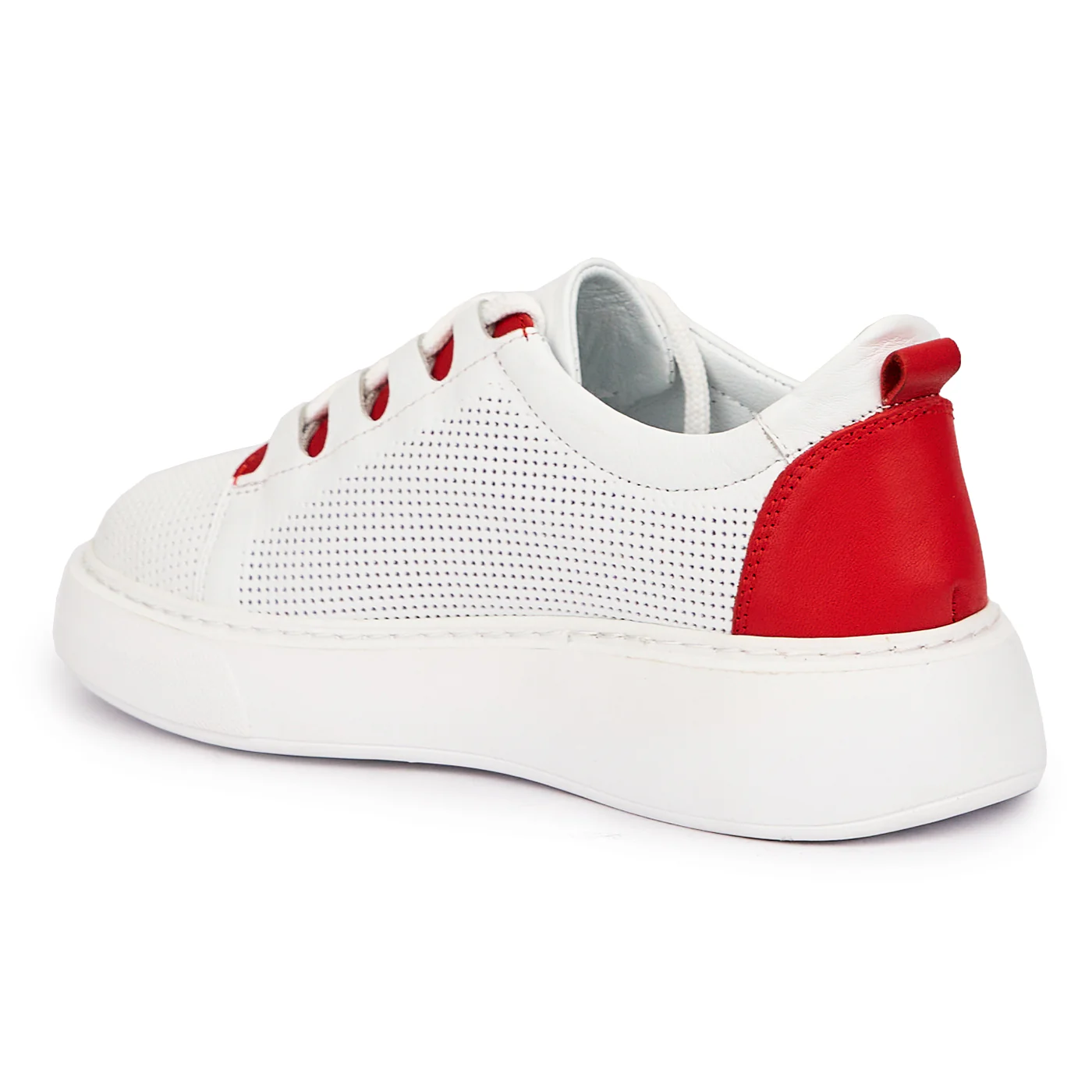 Pantofi casual dama din piele naturala alba 14460 - Image 2