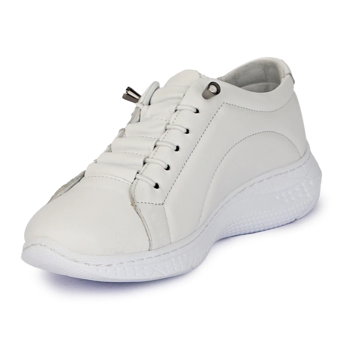 Pantofi casual dama din piele naturala alba 18010 - Image 3