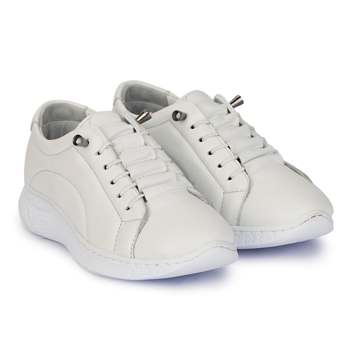 Pantofi casual dama din piele naturala alba 18010 - Image 4
