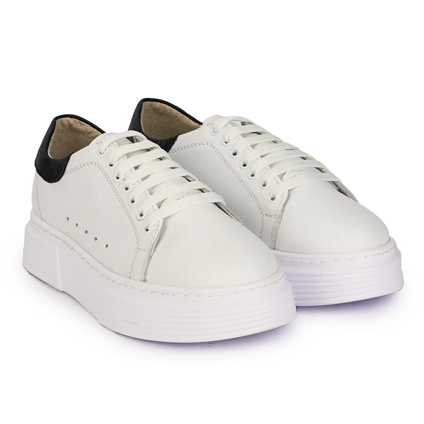Pantofi casual dama din piele naturala alba 18152 - Image 4