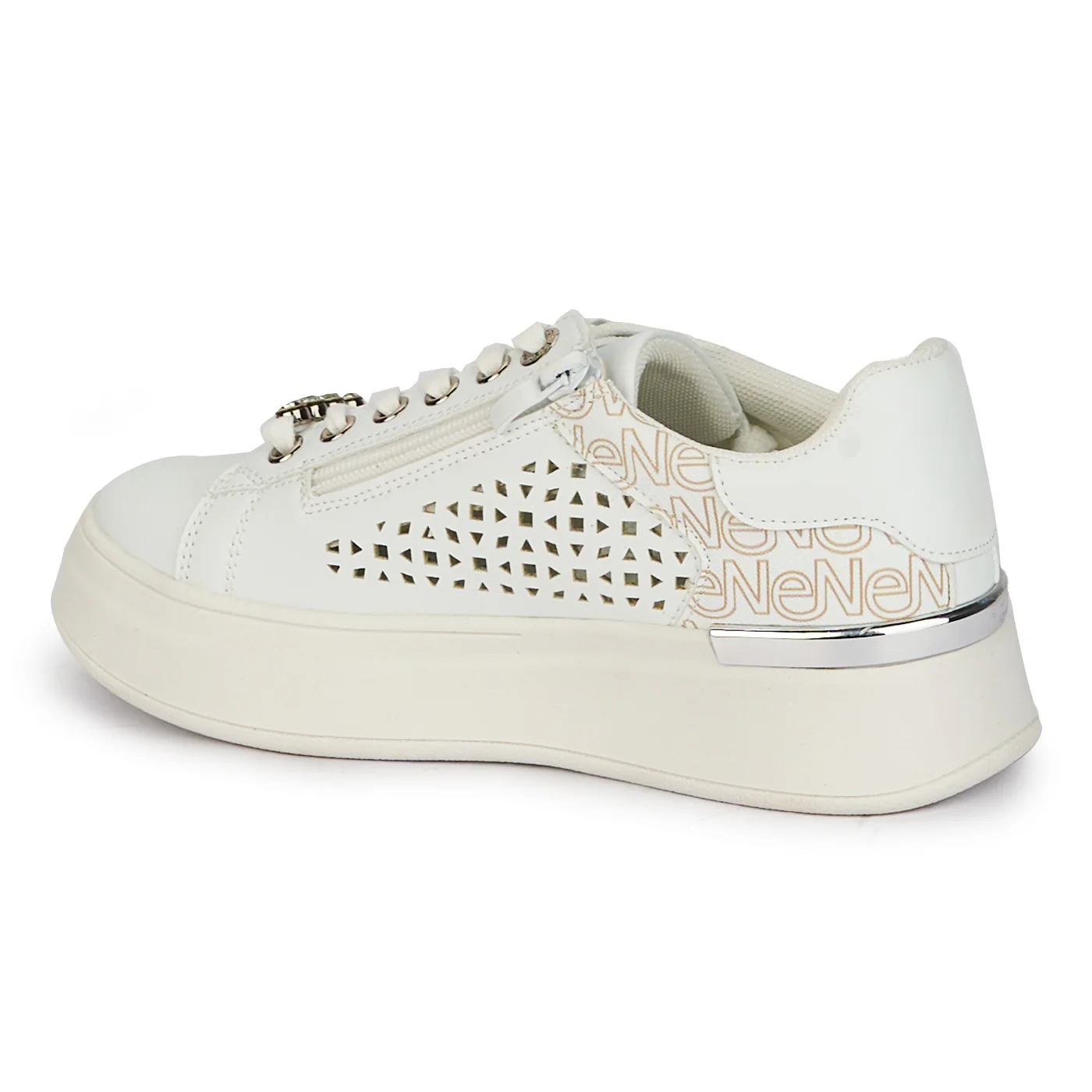 Pantofi casual dama din piele naturala alba 18155 - Image 2