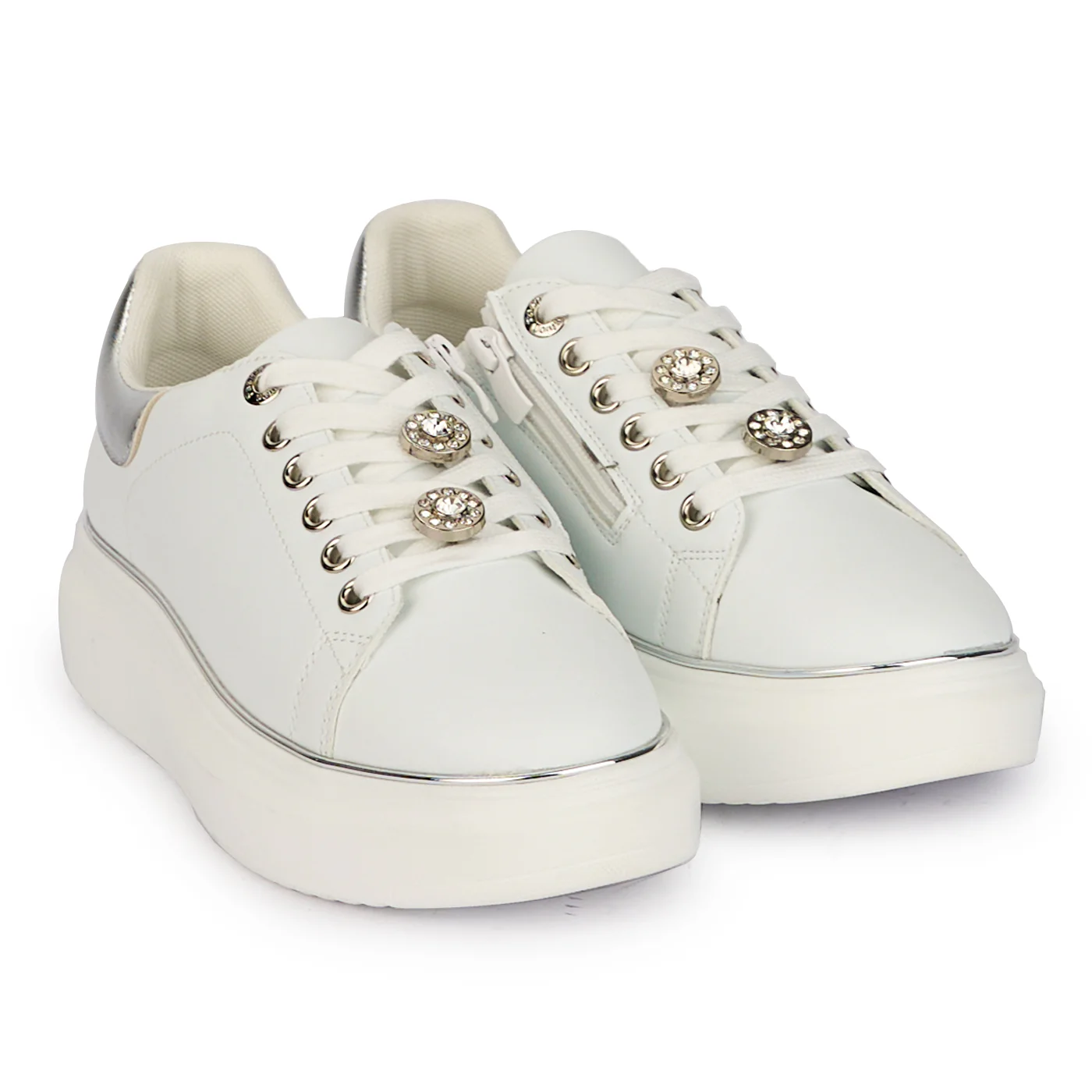 Pantofi casual dama din piele naturala alba 18273 - Image 4