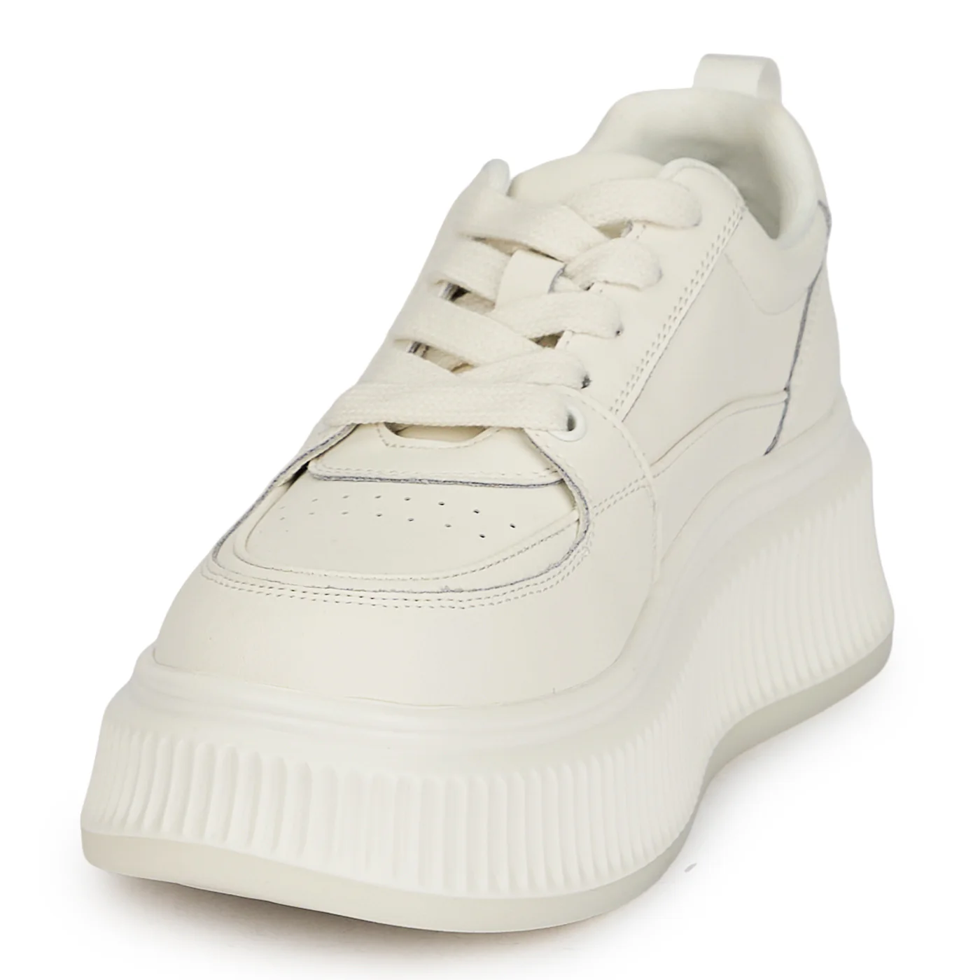Pantofi dama din piele naturala alba cu talpa inalta 5.5 cm 19705 - Image 3