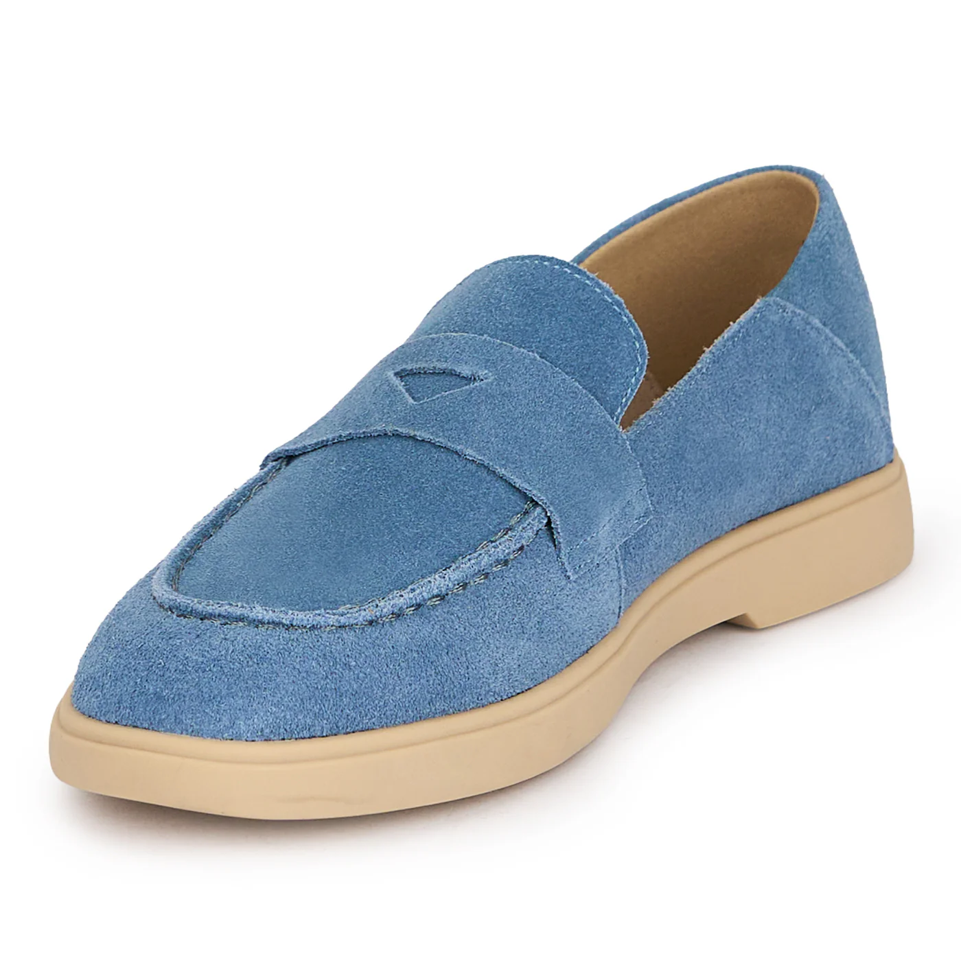 Pantofi casual dama din piele naturala albastra 19511 - Image 3