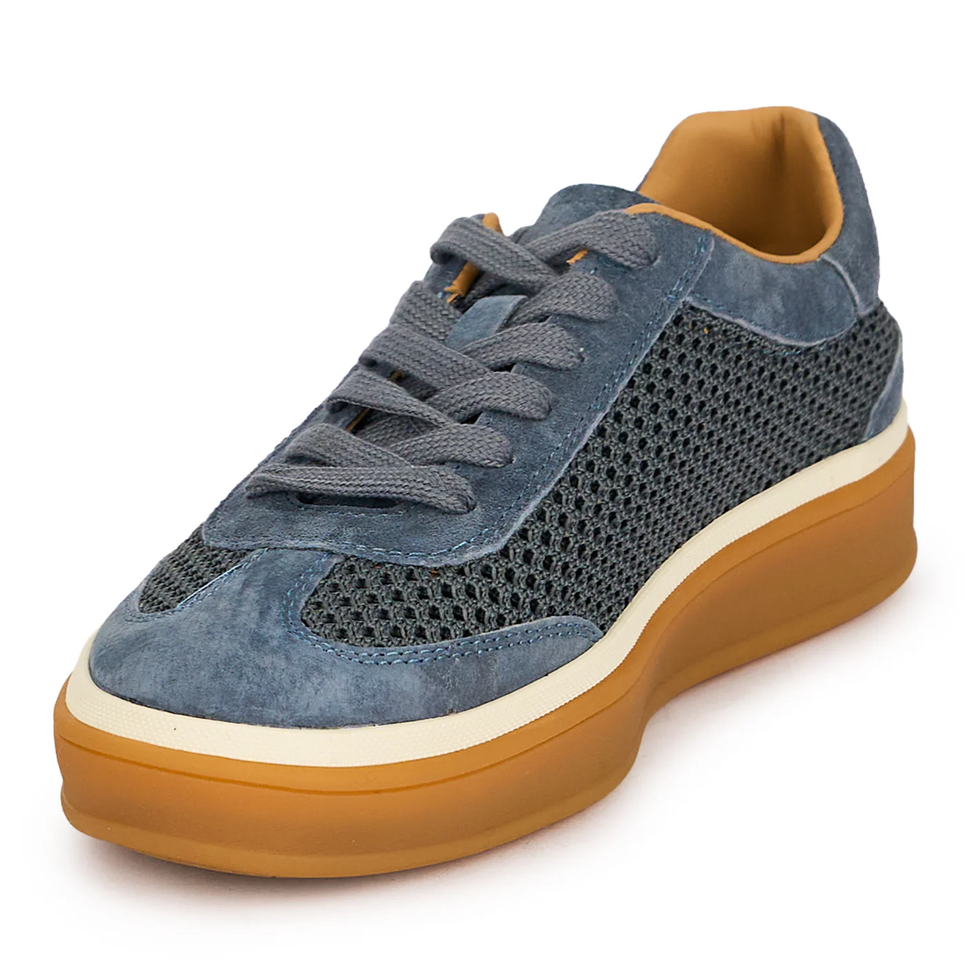 Pantofi casual dama din piele naturala albastra 19528 - Image 3