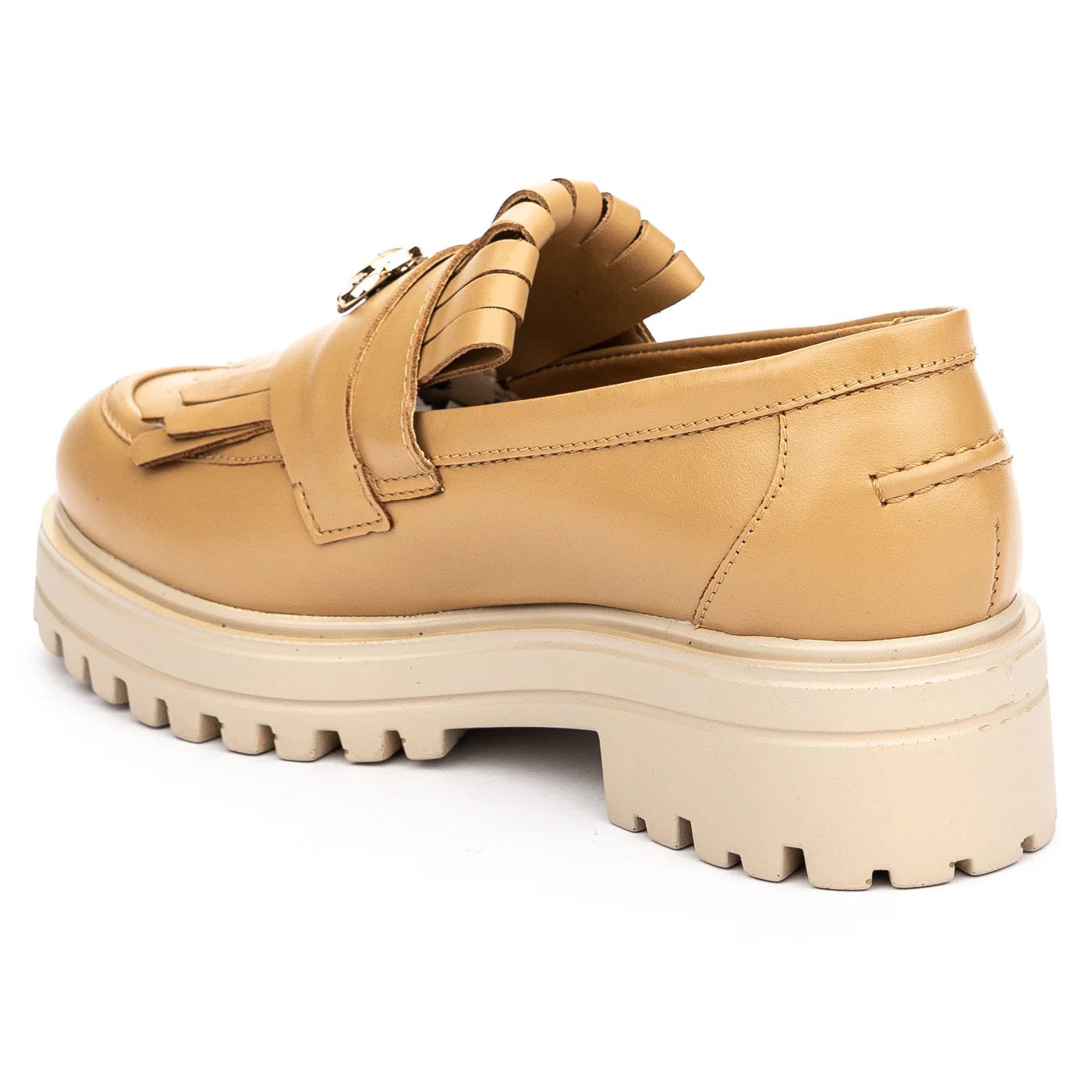 Pantofi casual dama din piele naturala bej 13131 - Image 2