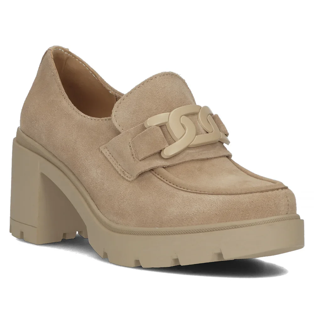 Pantofi casual dama din piele naturala bej 14525 - Image 2