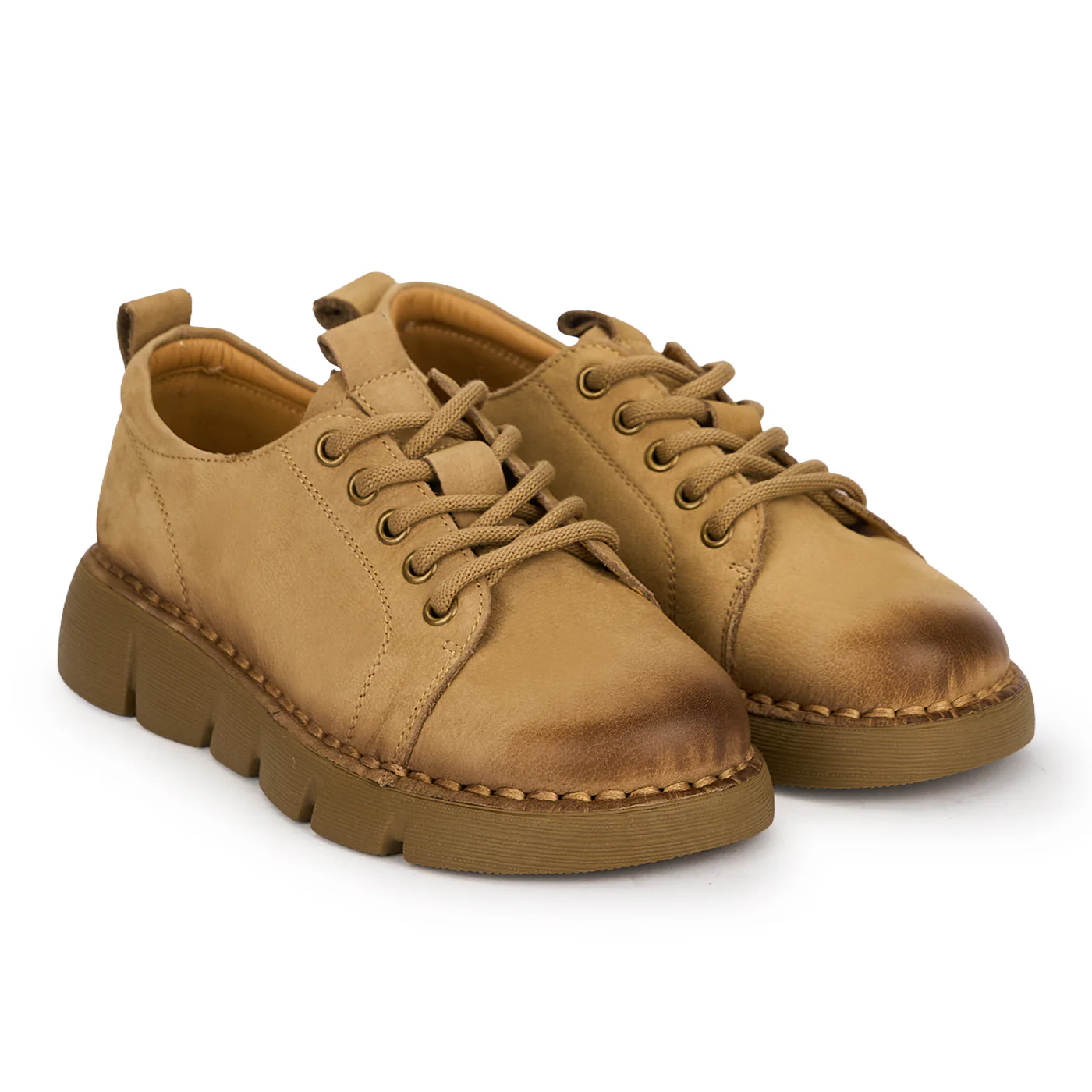 Pantofi casual dama din piele naturala bej 19525 - Image 4