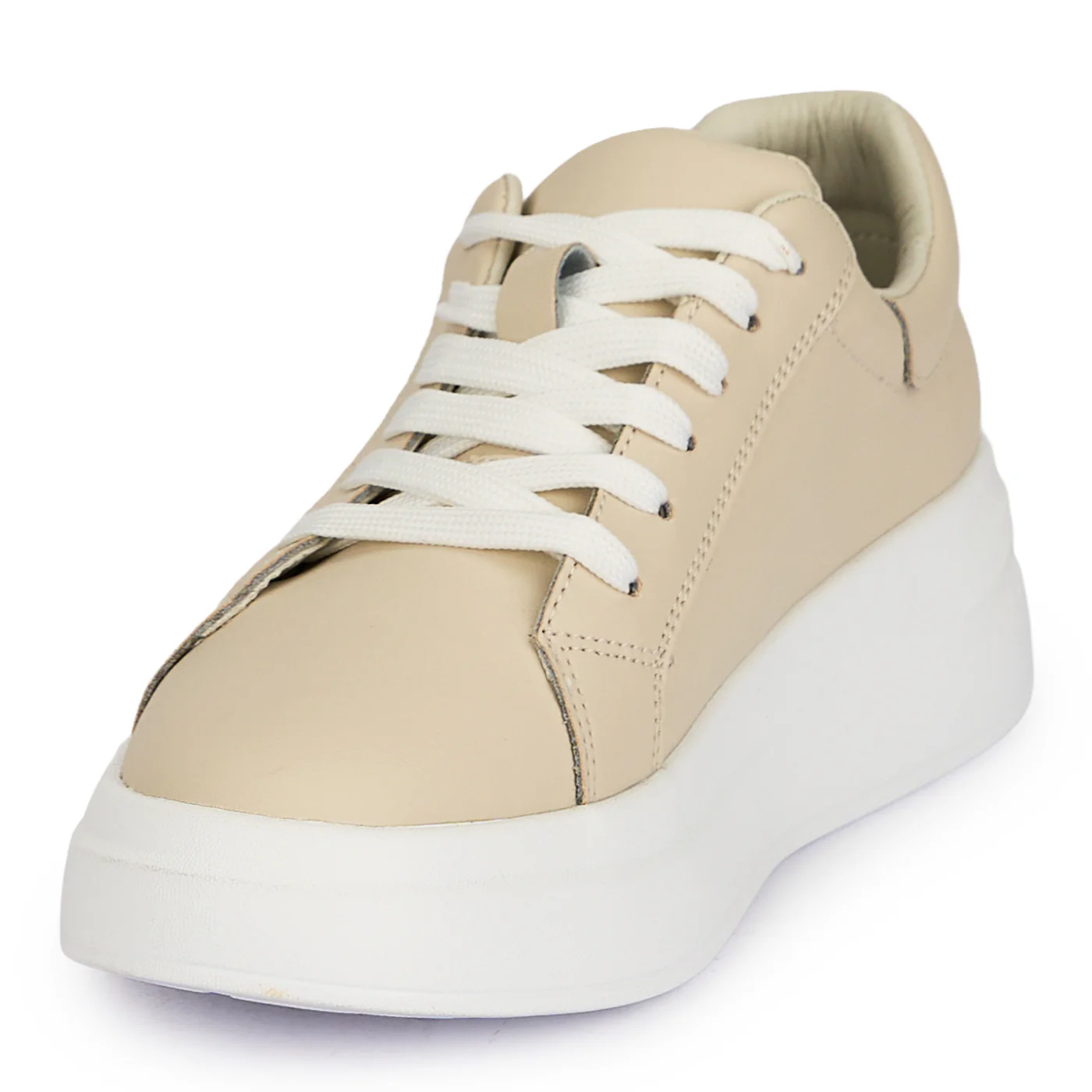 Pantofi casual dama din piele naturala bej 19598 - Image 3