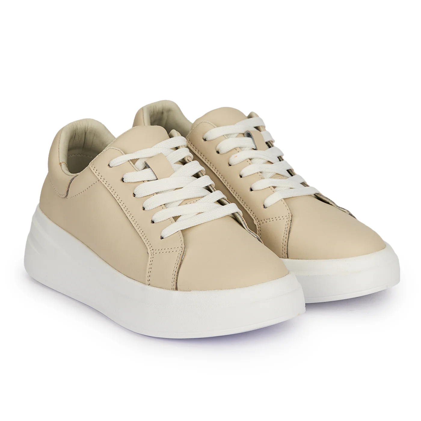 Pantofi casual dama din piele naturala bej 19598 - Image 4