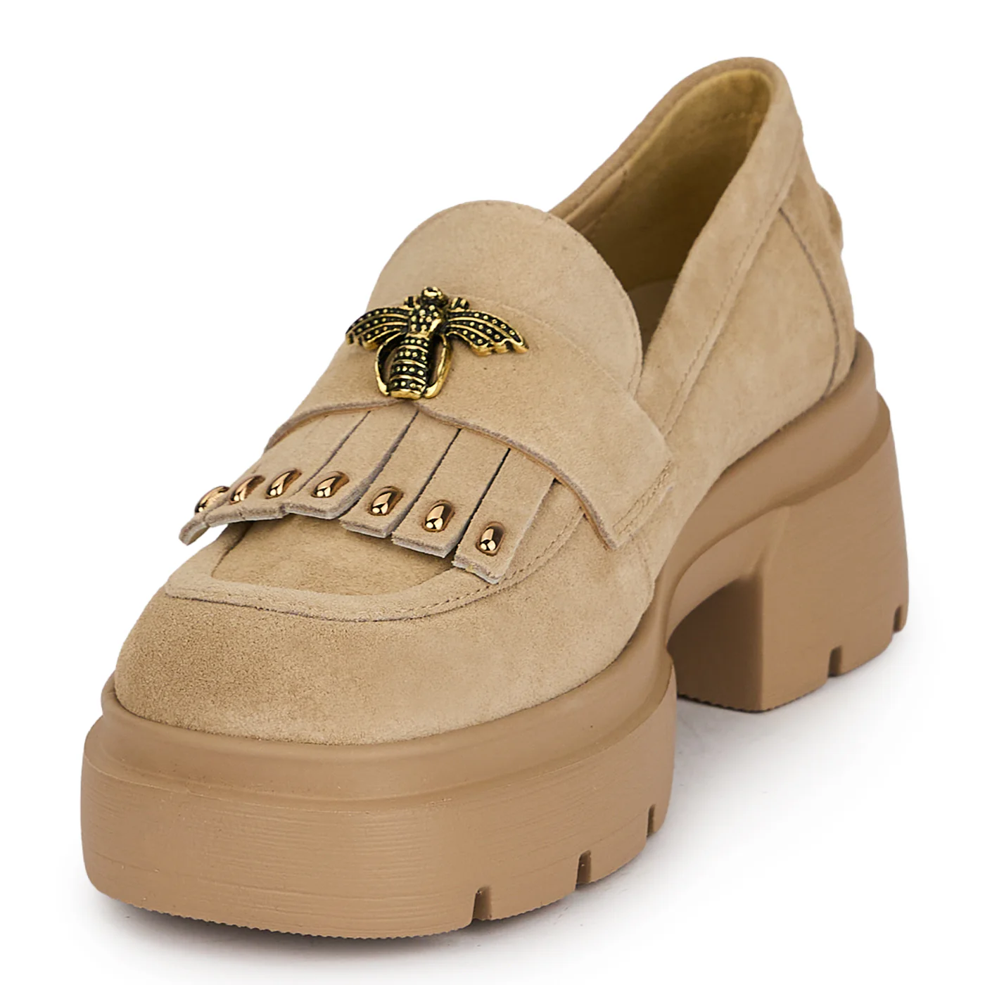 Pantofi casual dama din piele naturala bej 19681 - Image 4