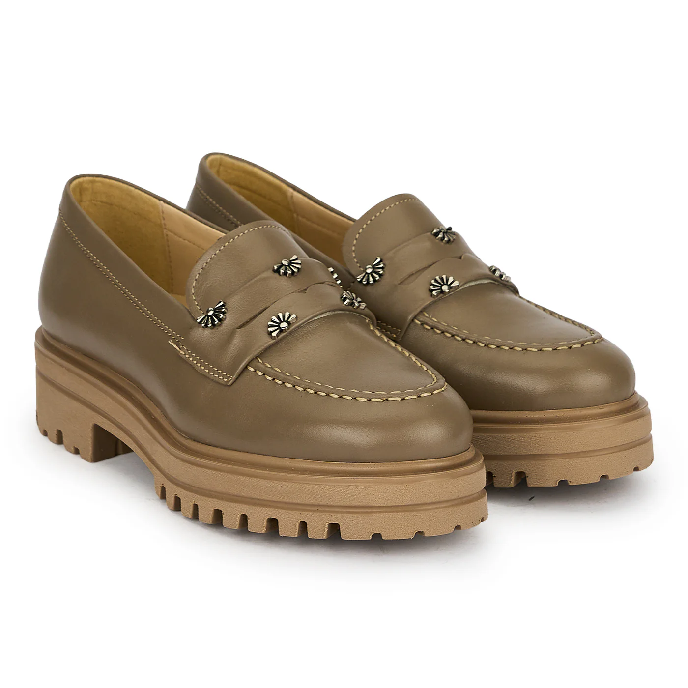 Pantofi casual dama din piele naturala bej 19703 - Image 4