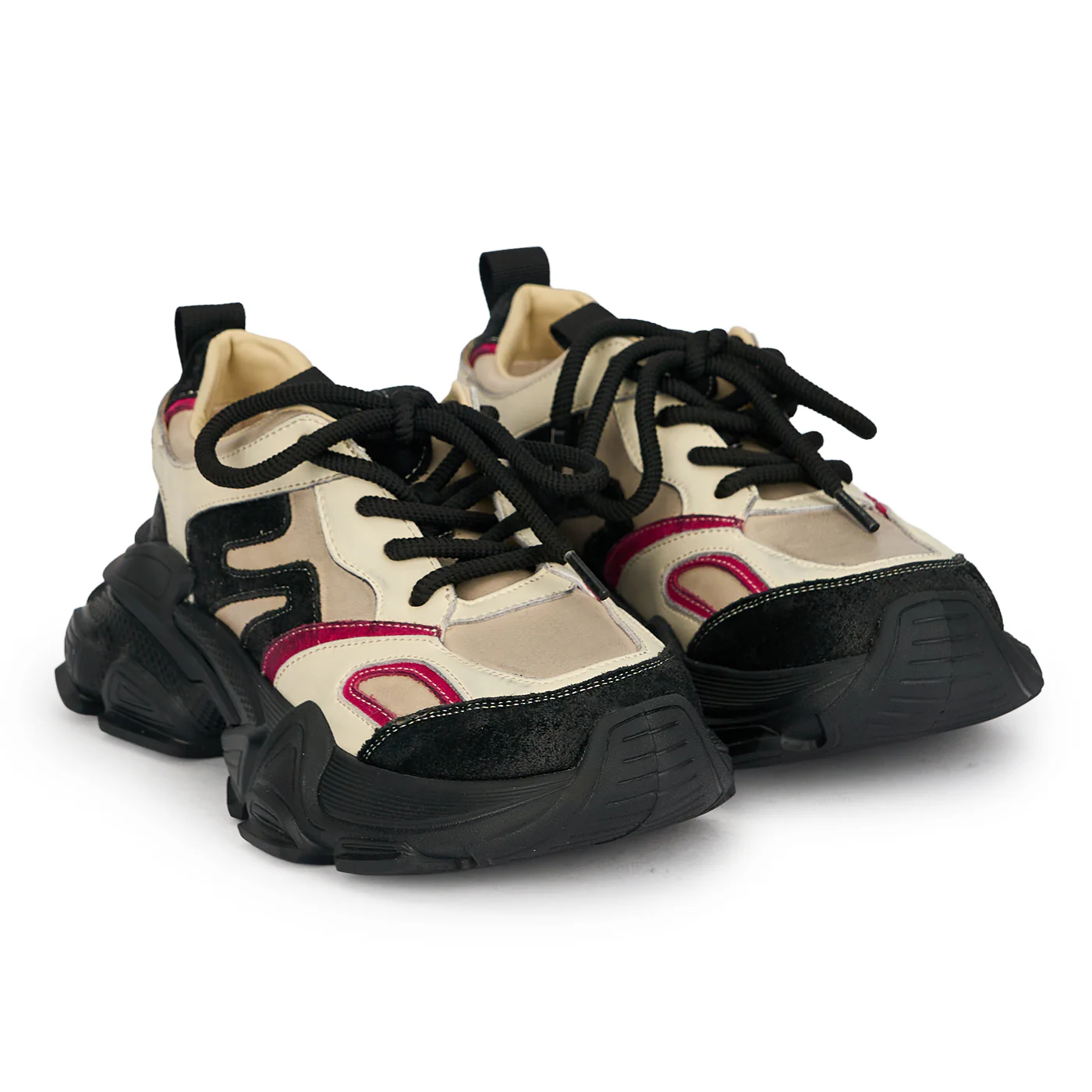 Pantofi casual dama din piele naturala crem 19016 - Image 4