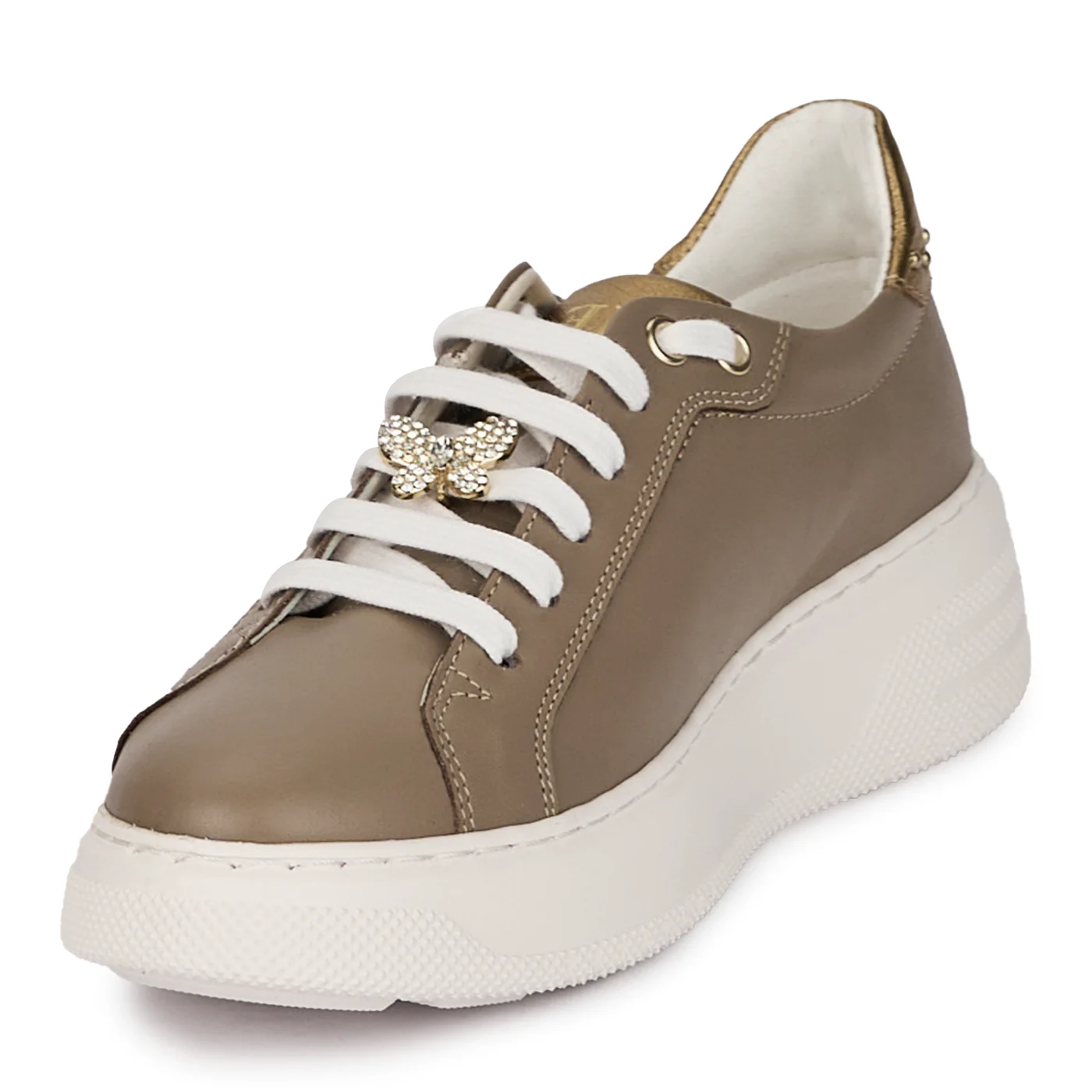 Pantofi casual dama din piele naturala cu accesoriu metalic 18006 - Image 3