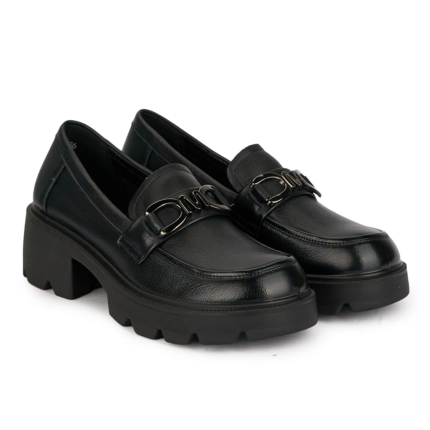 Pantofi casual dama din piele naturala neagra cu talpa inalta 5 cm 18667 - Image 4