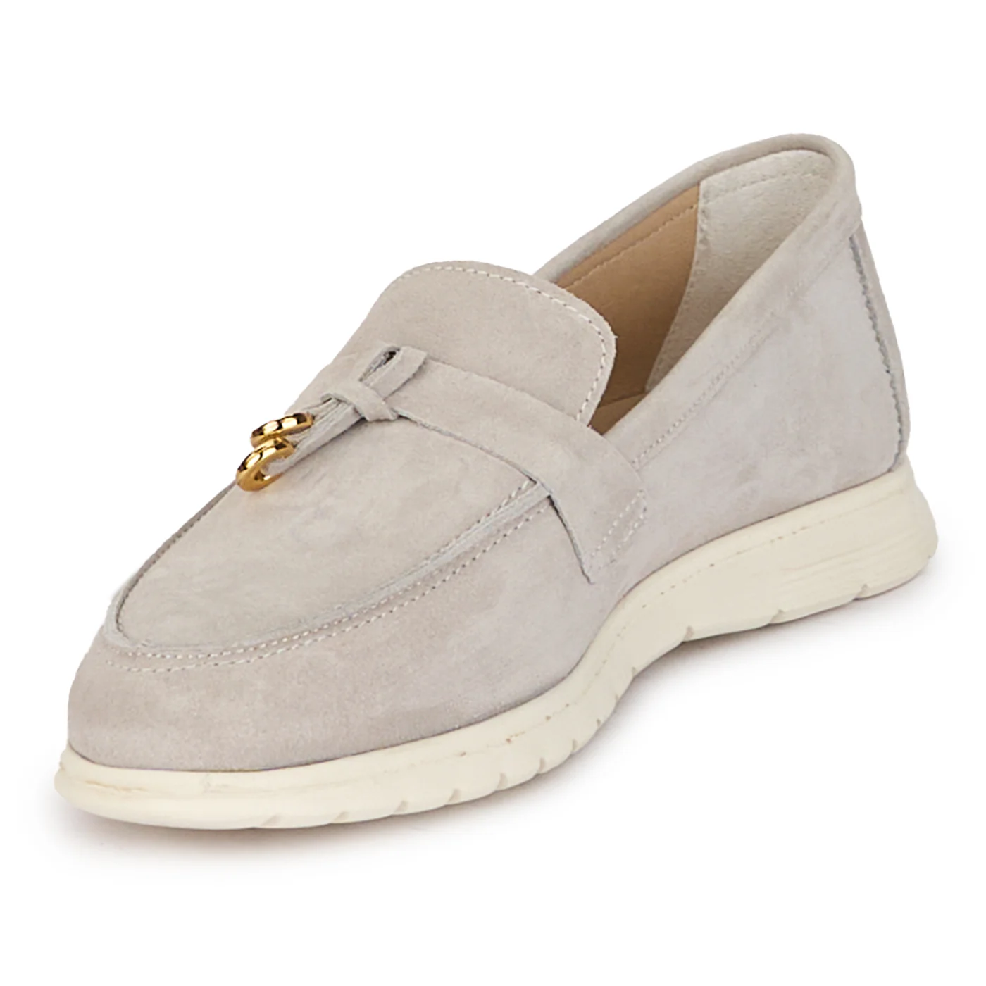 Pantofi casual dama din piele naturala gri 18250 - Image 3