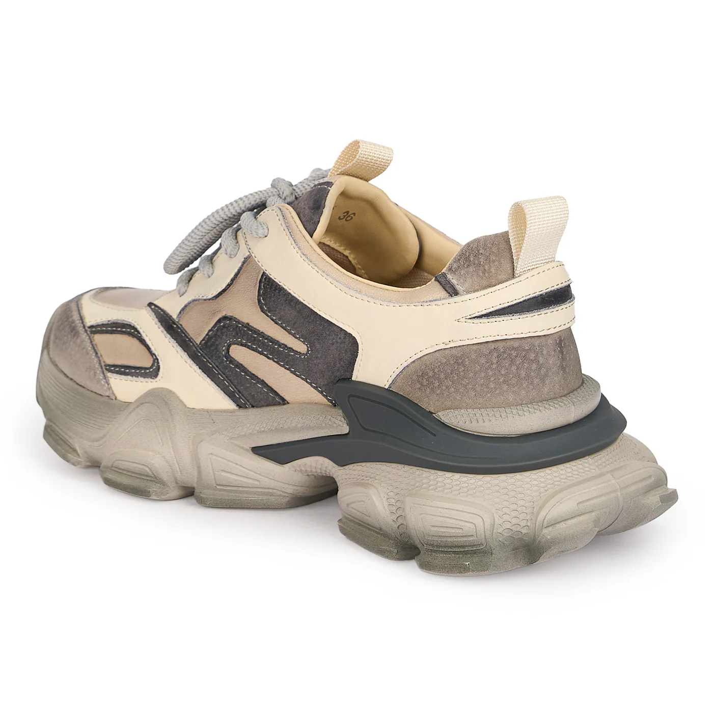 Pantofi casual dama din piele naturala gri 18827 - Image 2