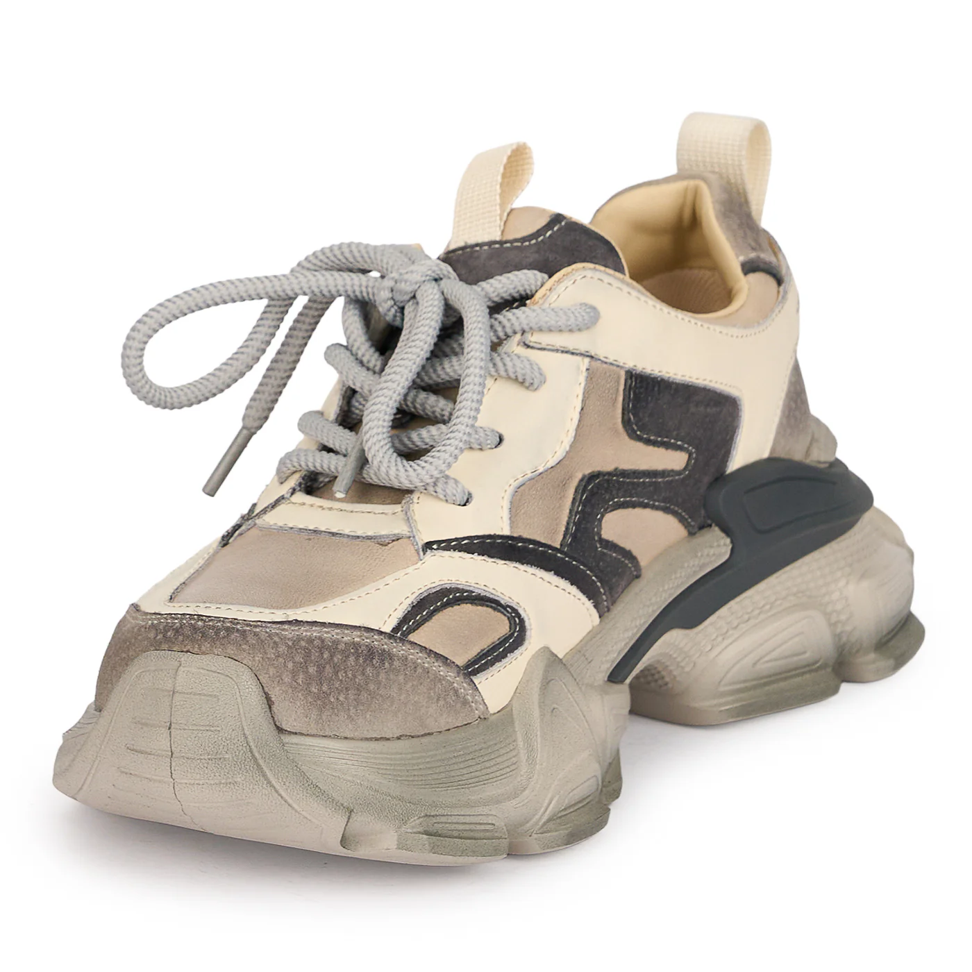 Pantofi casual dama din piele naturala gri 18827 - Image 3