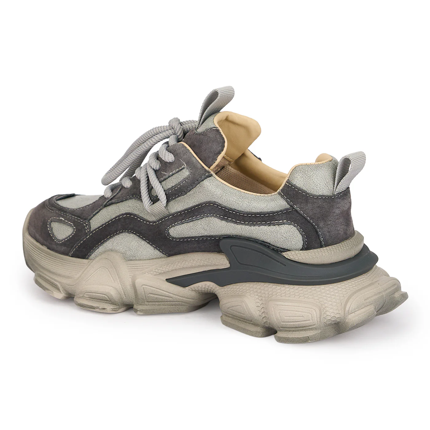 Pantofi casual dama din piele naturala gri 18829 - Image 2