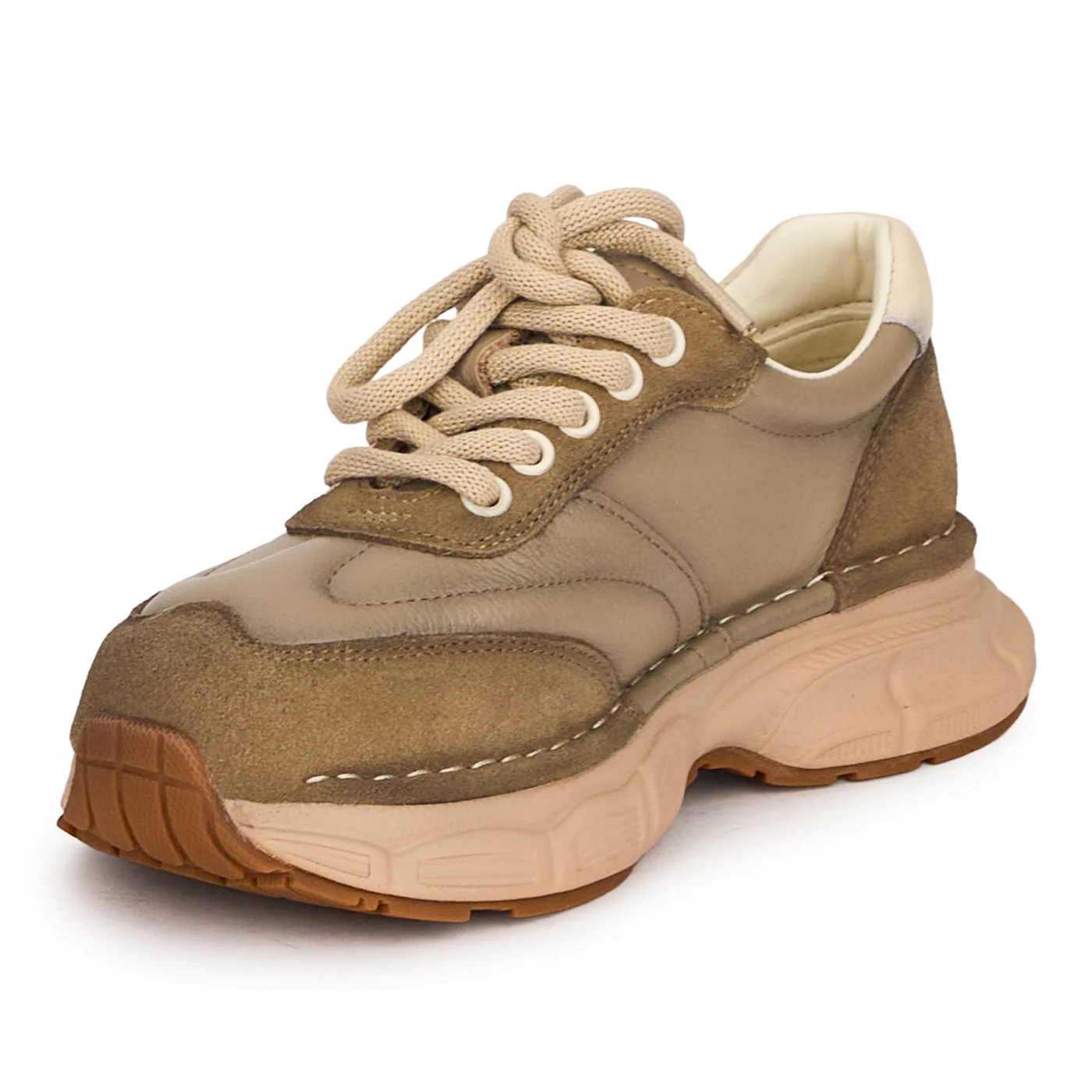 Pantofi casual dama din piele naturala gri cu siret 18749 - Image 3