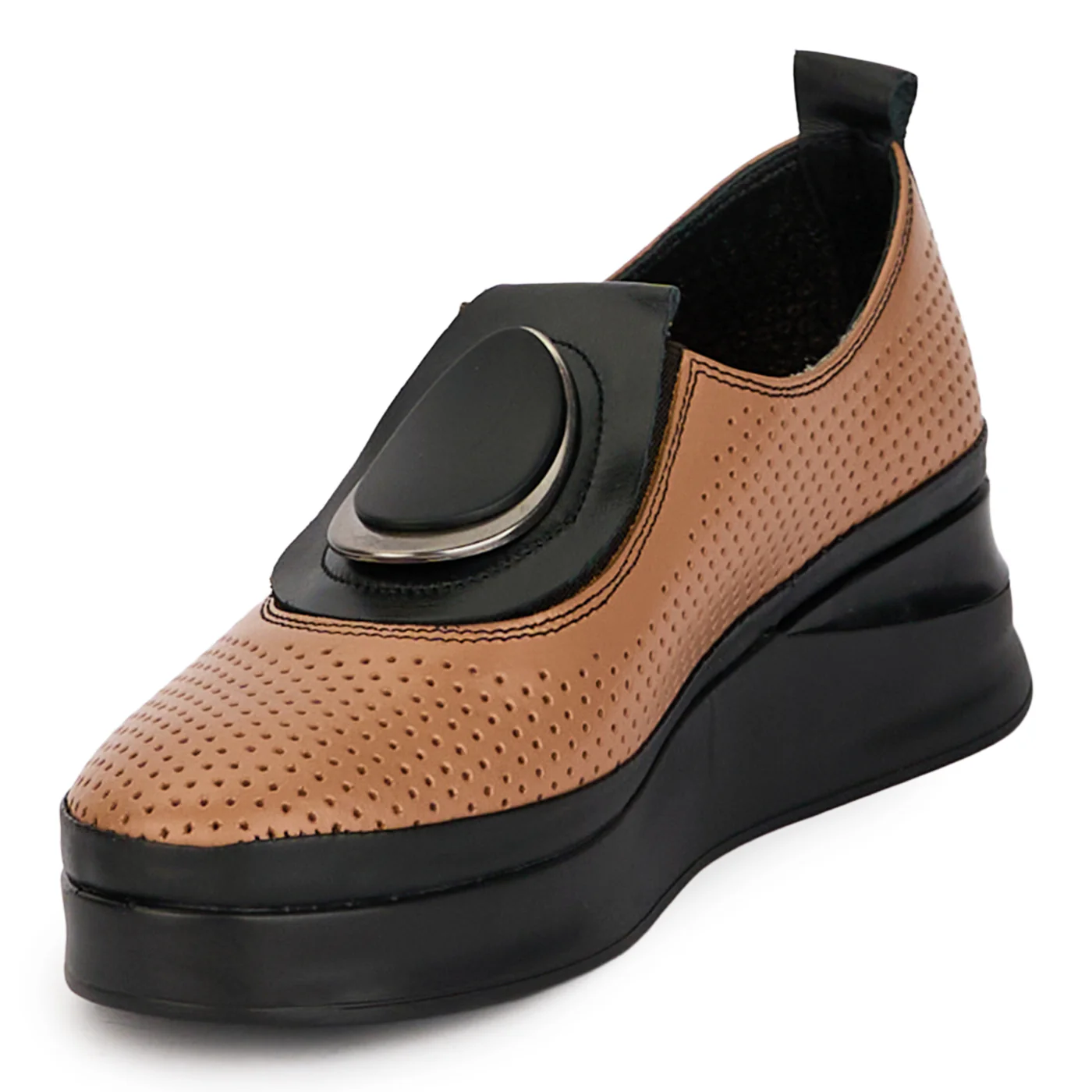 Pantofi casual dama din piele naturala maro 18335 - Image 3