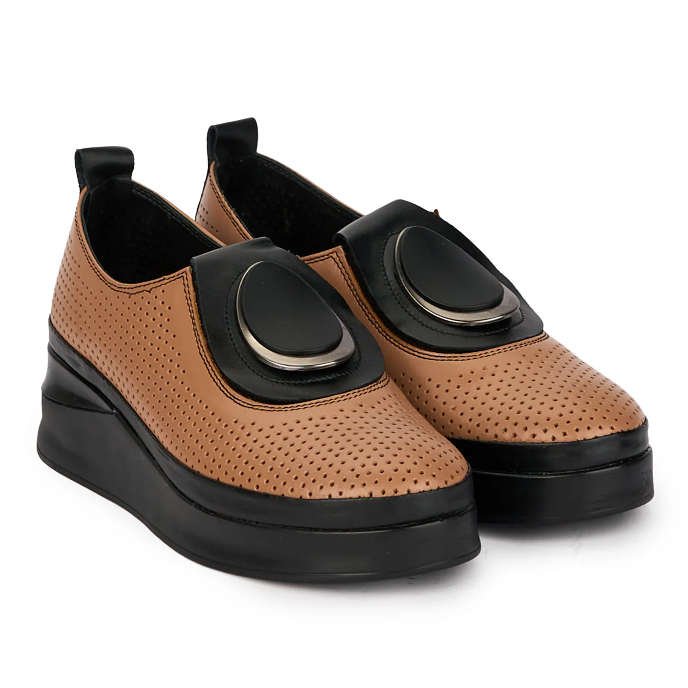 Pantofi casual dama din piele naturala maro 18335 - Image 4