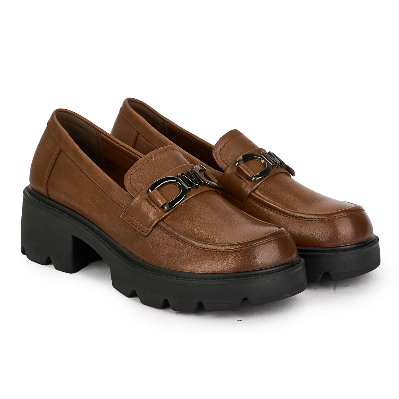 Pantofi casual dama din piele naturala maro cu talpa inalta 5 cm 18668 - Image 4