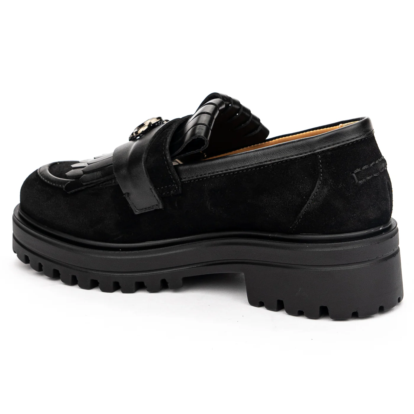 Pantofi casual dama din piele naturala neagra 13126 - Image 2