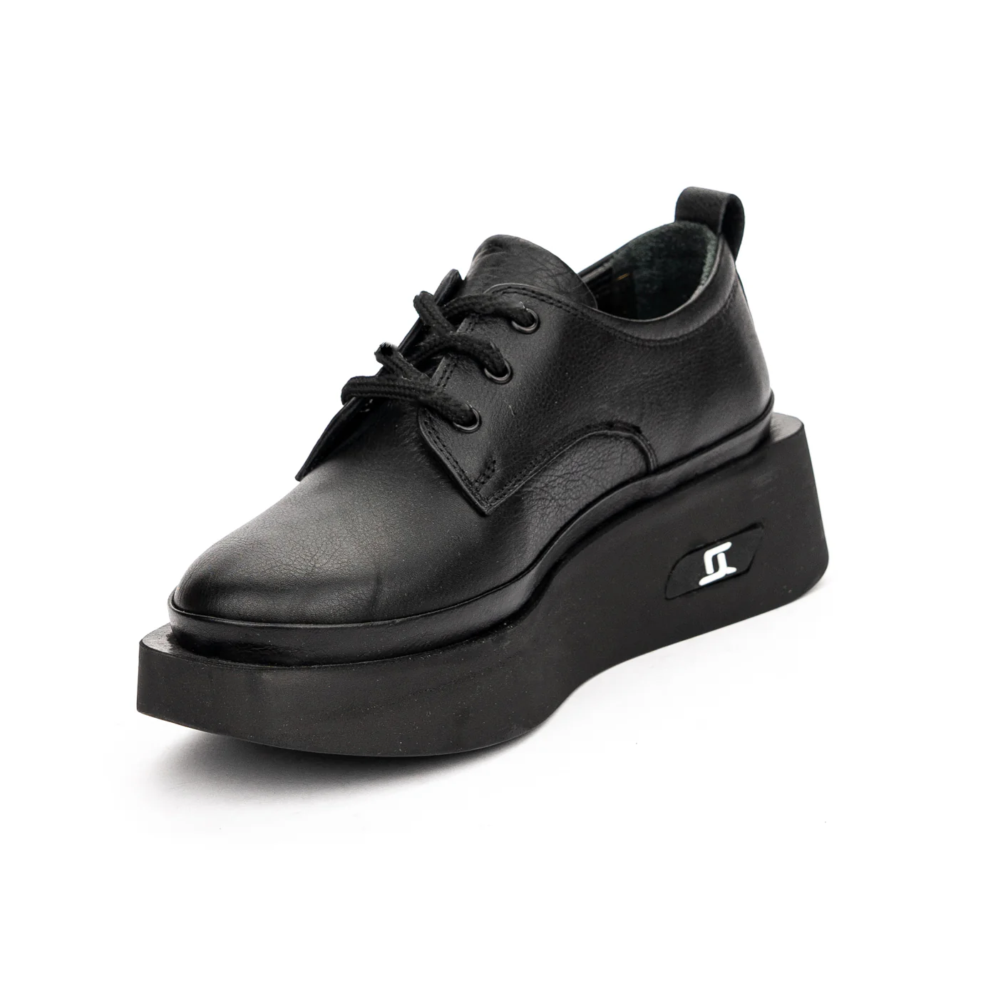 Pantofi casual dama din piele naturala neagra 13128 - Image 2