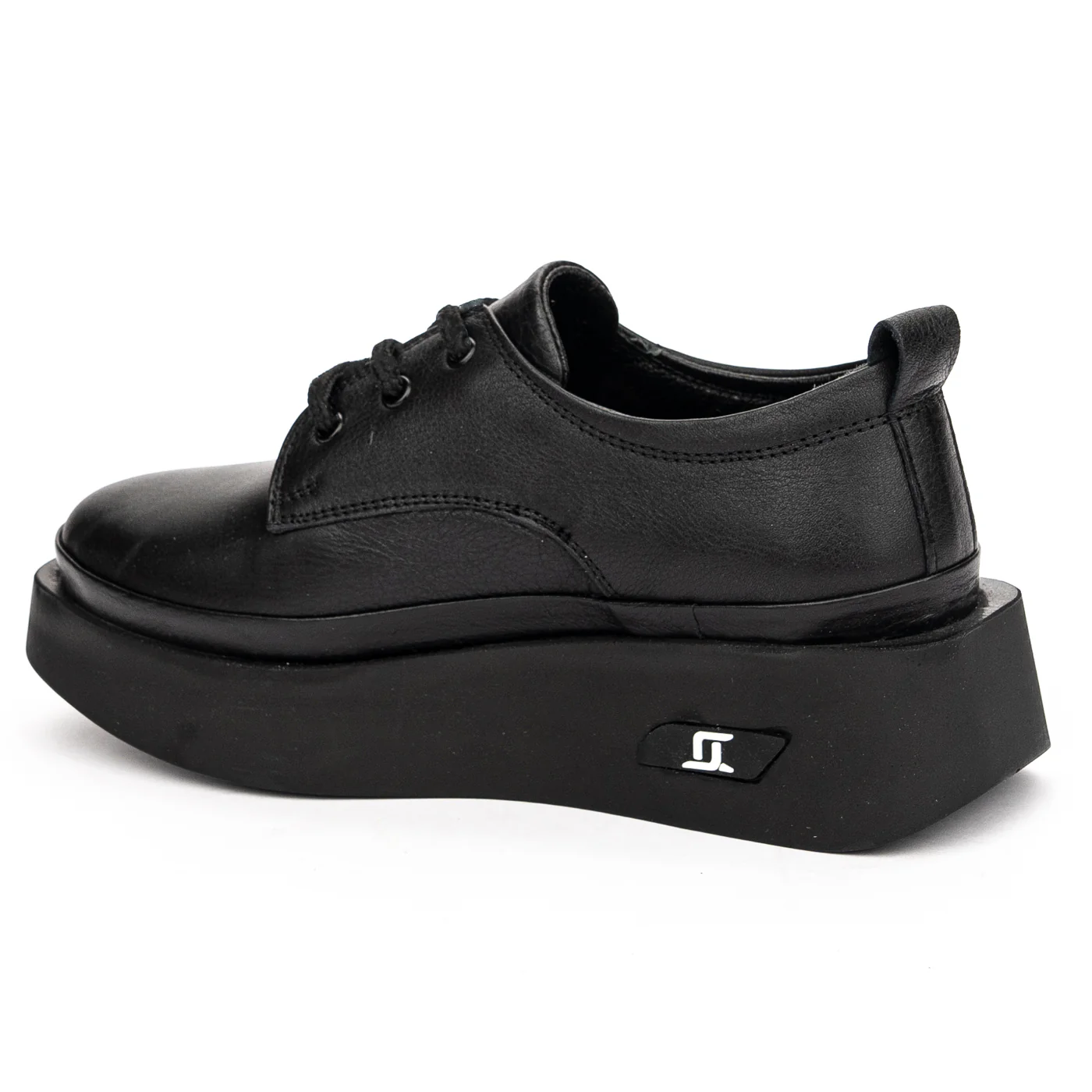 Pantofi casual dama din piele naturala neagra 13128 - Image 3