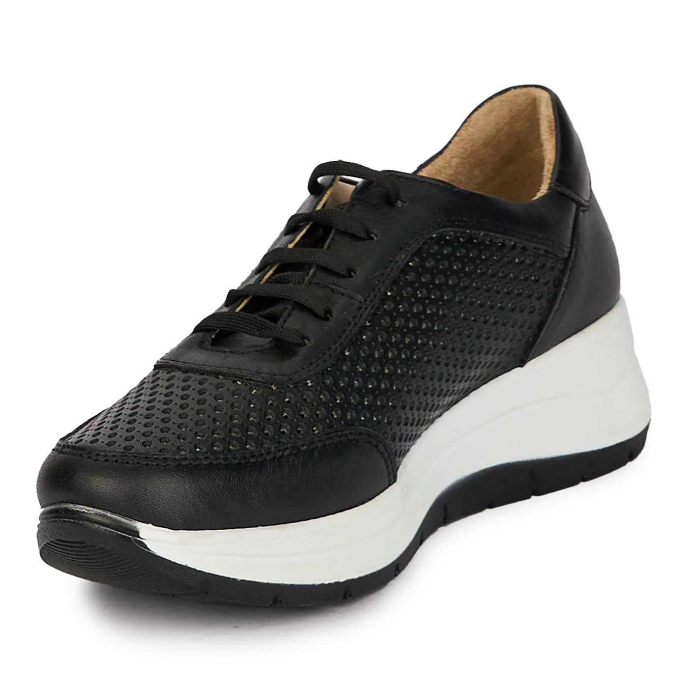 Pantofi casual dama din piele naturala neagra 18008 - Image 3