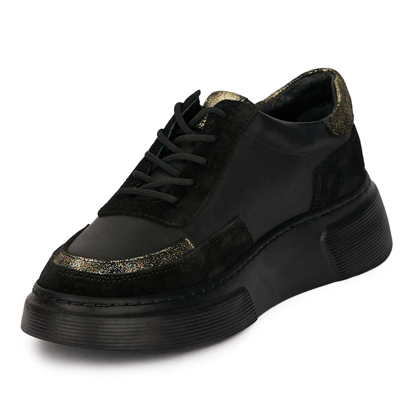 Pantofi casual dama din piele naturala neagra 18012 - Image 3