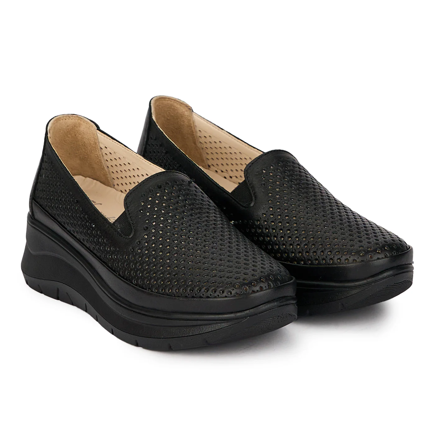 Pantofi casual dama din piele naturala neagra 18015 - Image 4