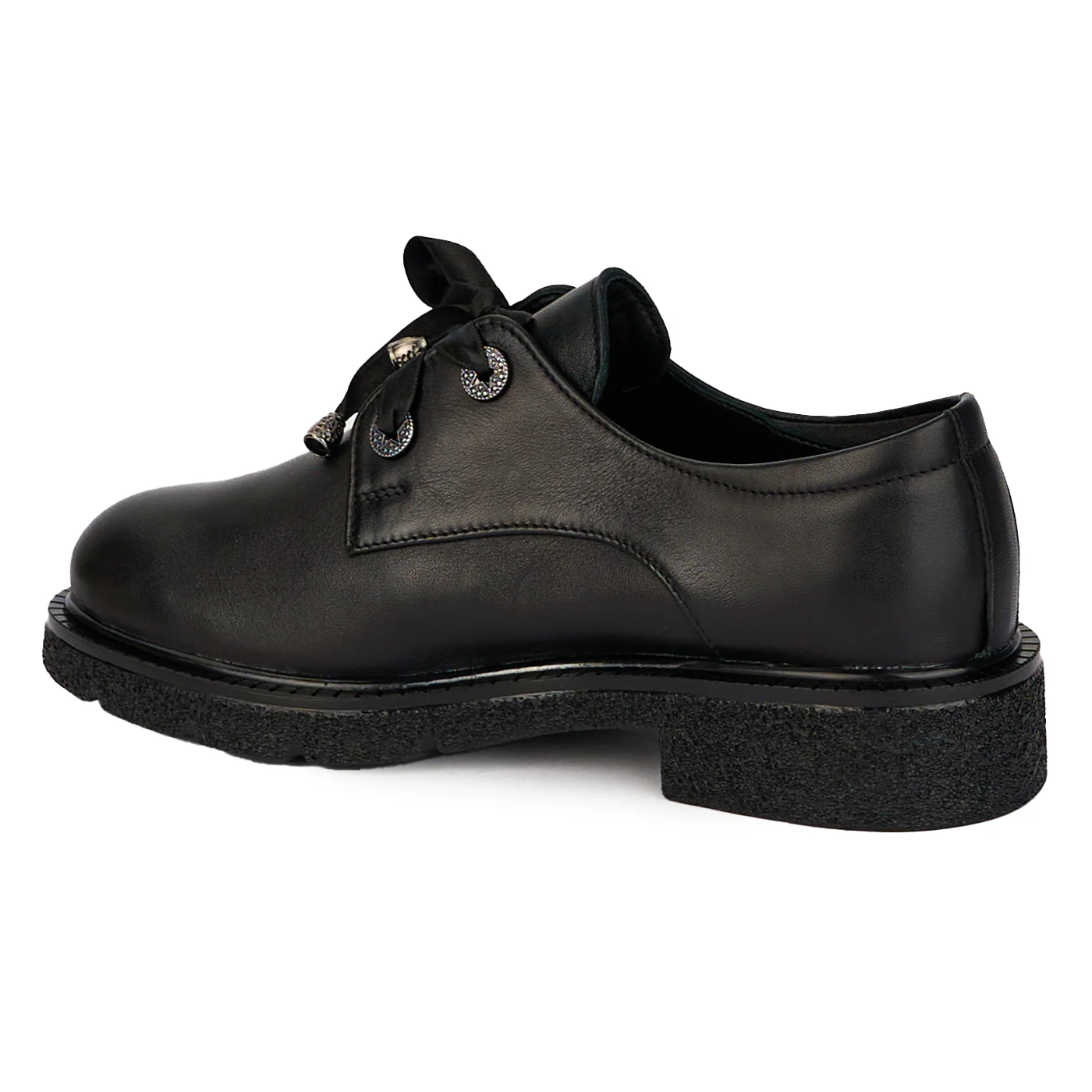 Pantofi casual dama din piele naturala neagra 18088 - Image 2