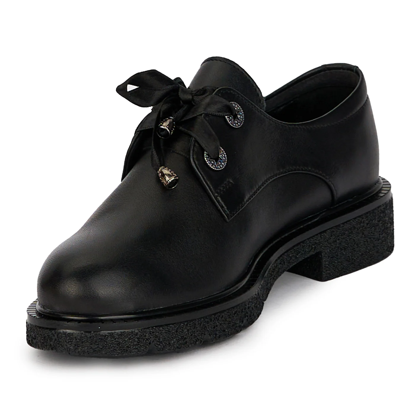 Pantofi casual dama din piele naturala neagra 18088 - Image 3