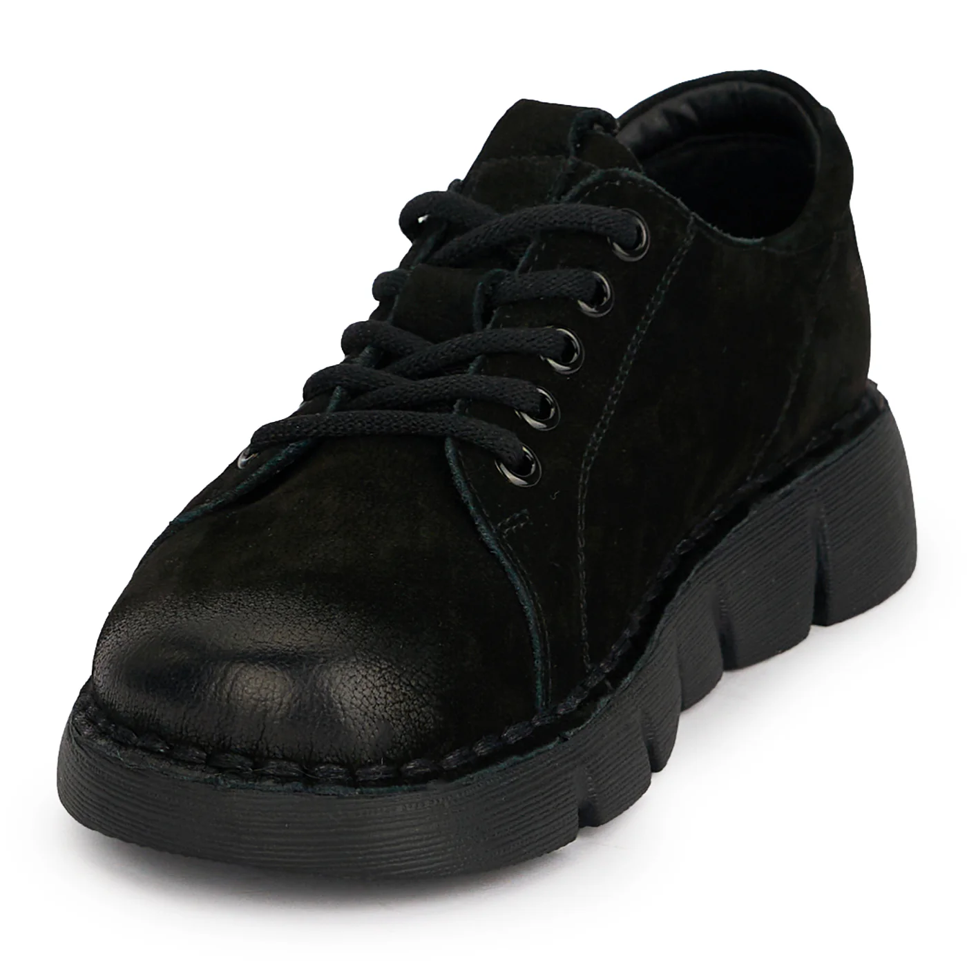 Pantofi casual dama din piele naturala neagra 19526 - Image 3