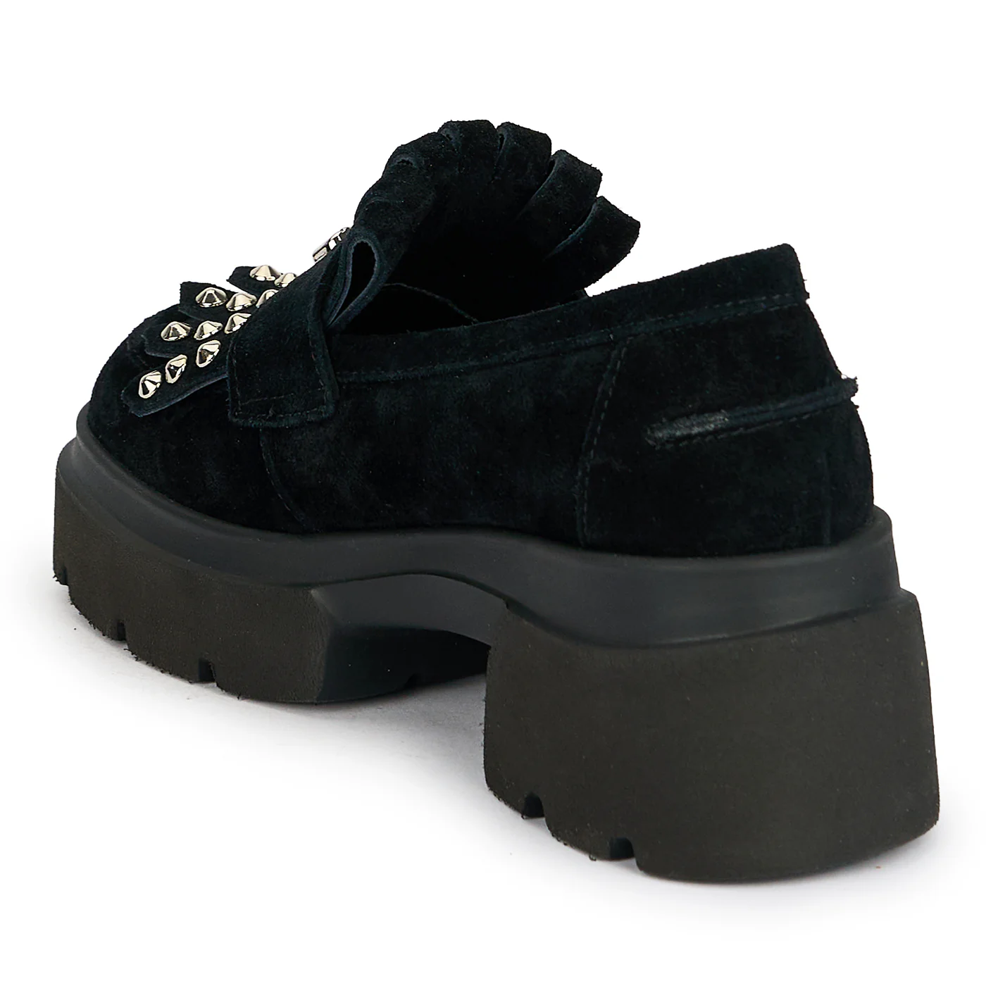 Pantofi casual damă din piele naturală neagra cu talpa inalta 5.5 cm 19646 - Image 3